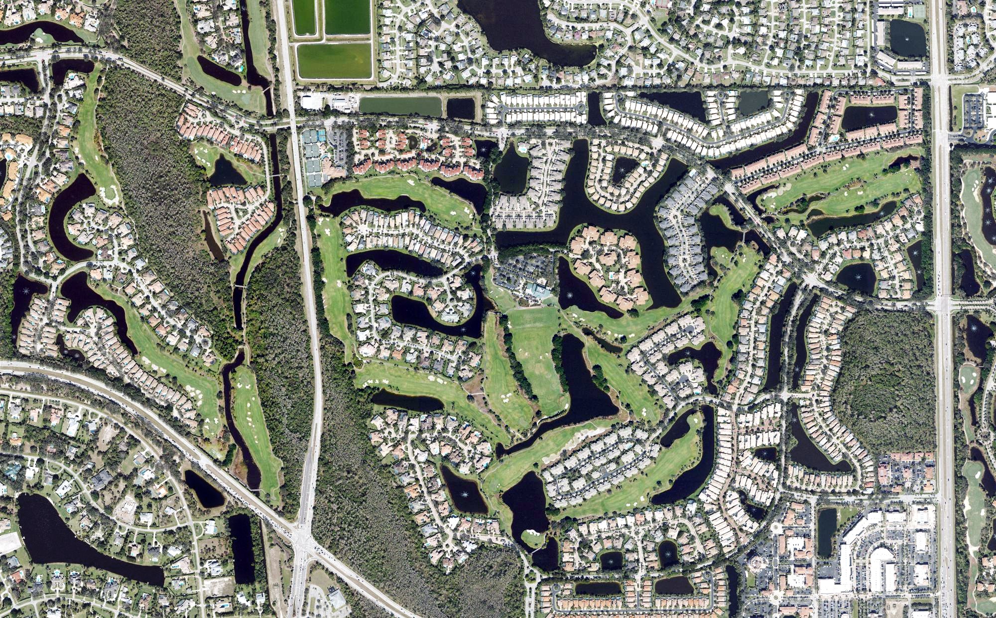 Aerial view of Pelican Marsh Golf Club, FL