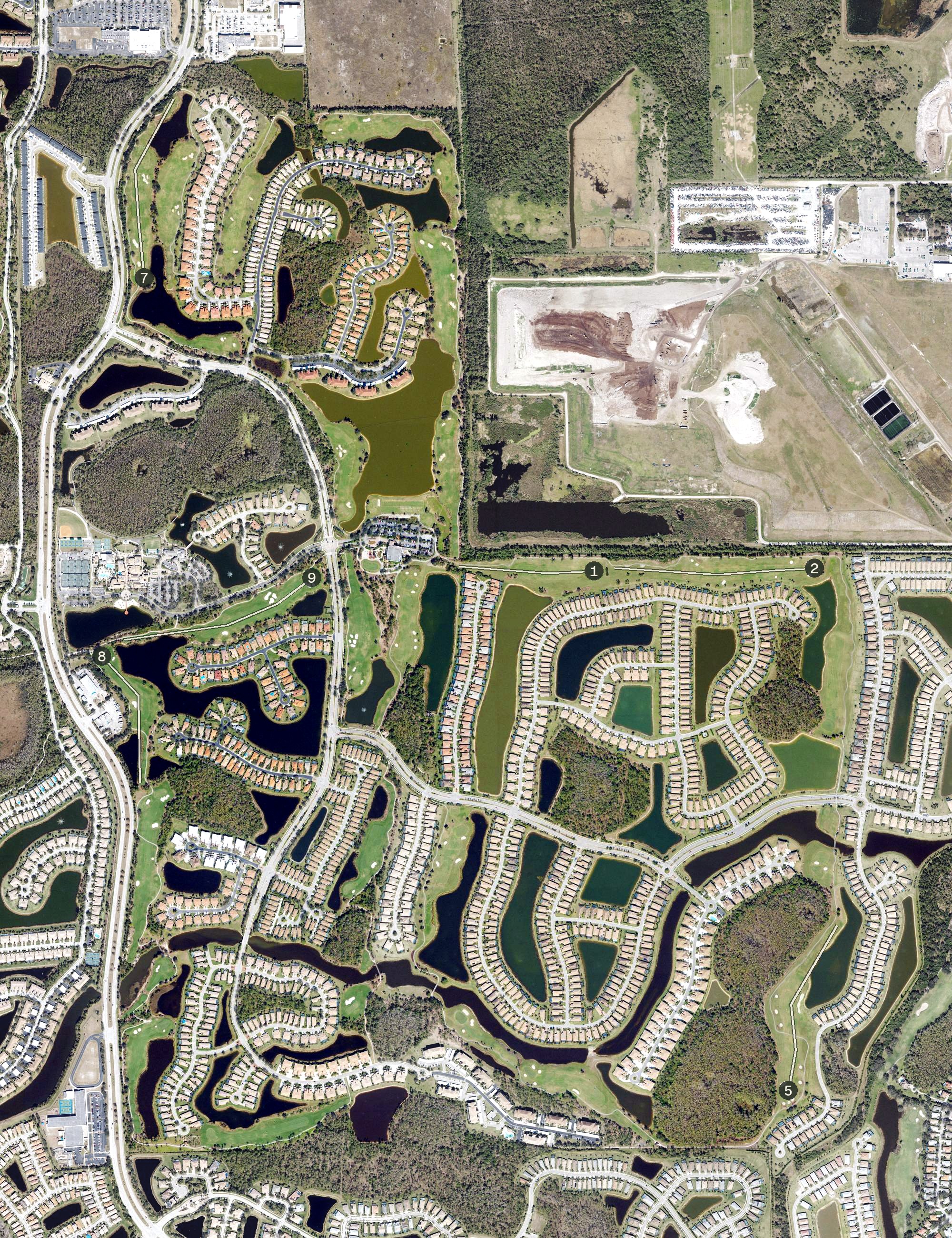 Aerial view of Pelican Preserve Golf Club, FL
