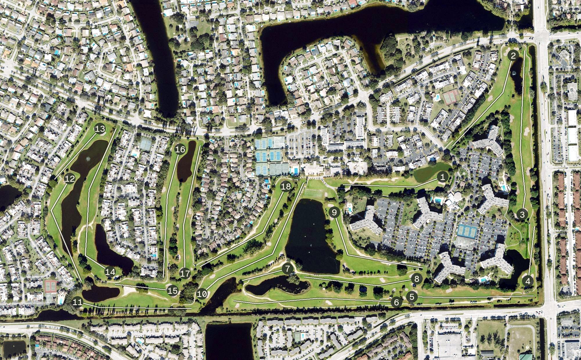 Aerial view of Pembroke Lakes Golf, FL