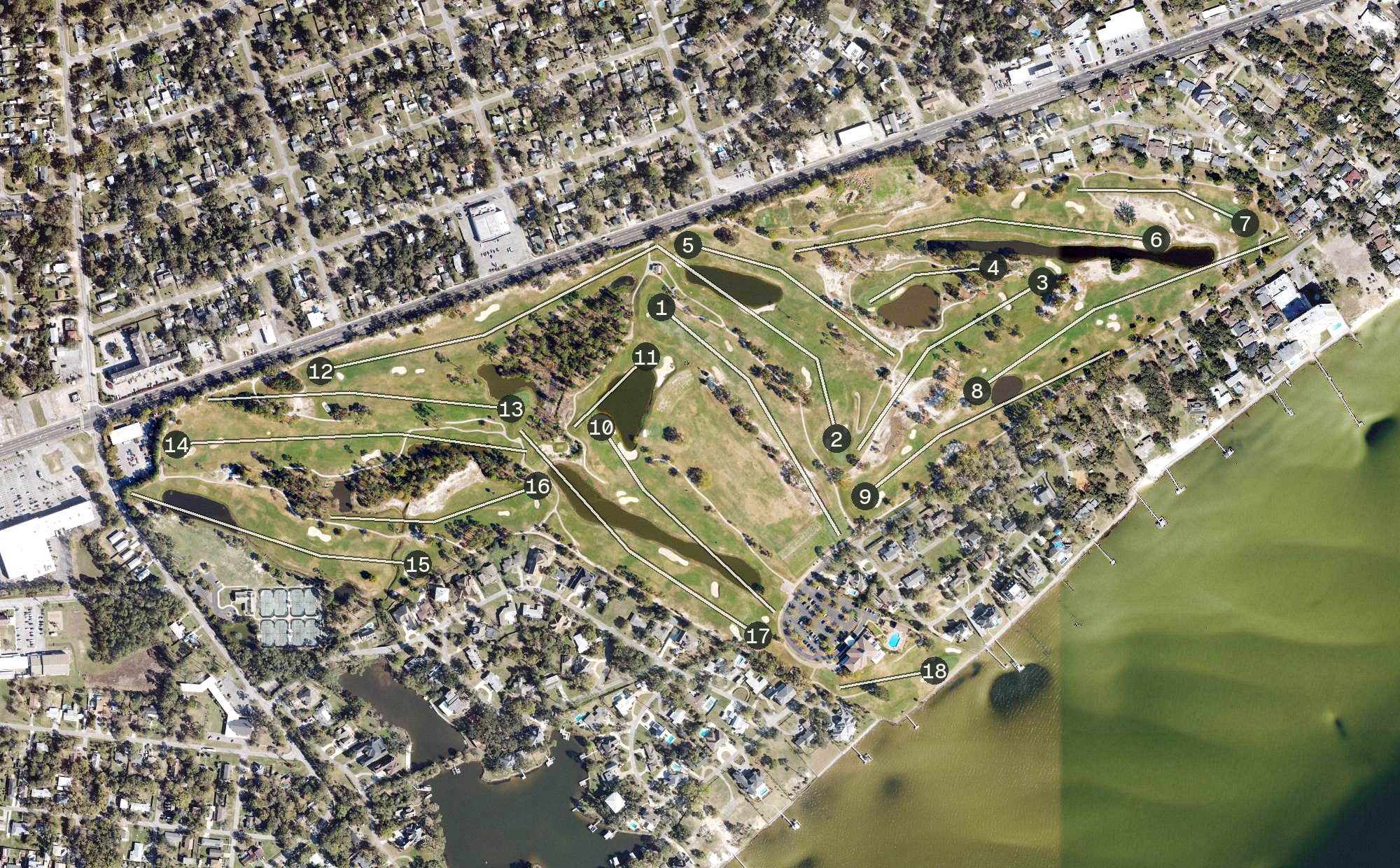 Aerial view of Pensacola Country Club, FL