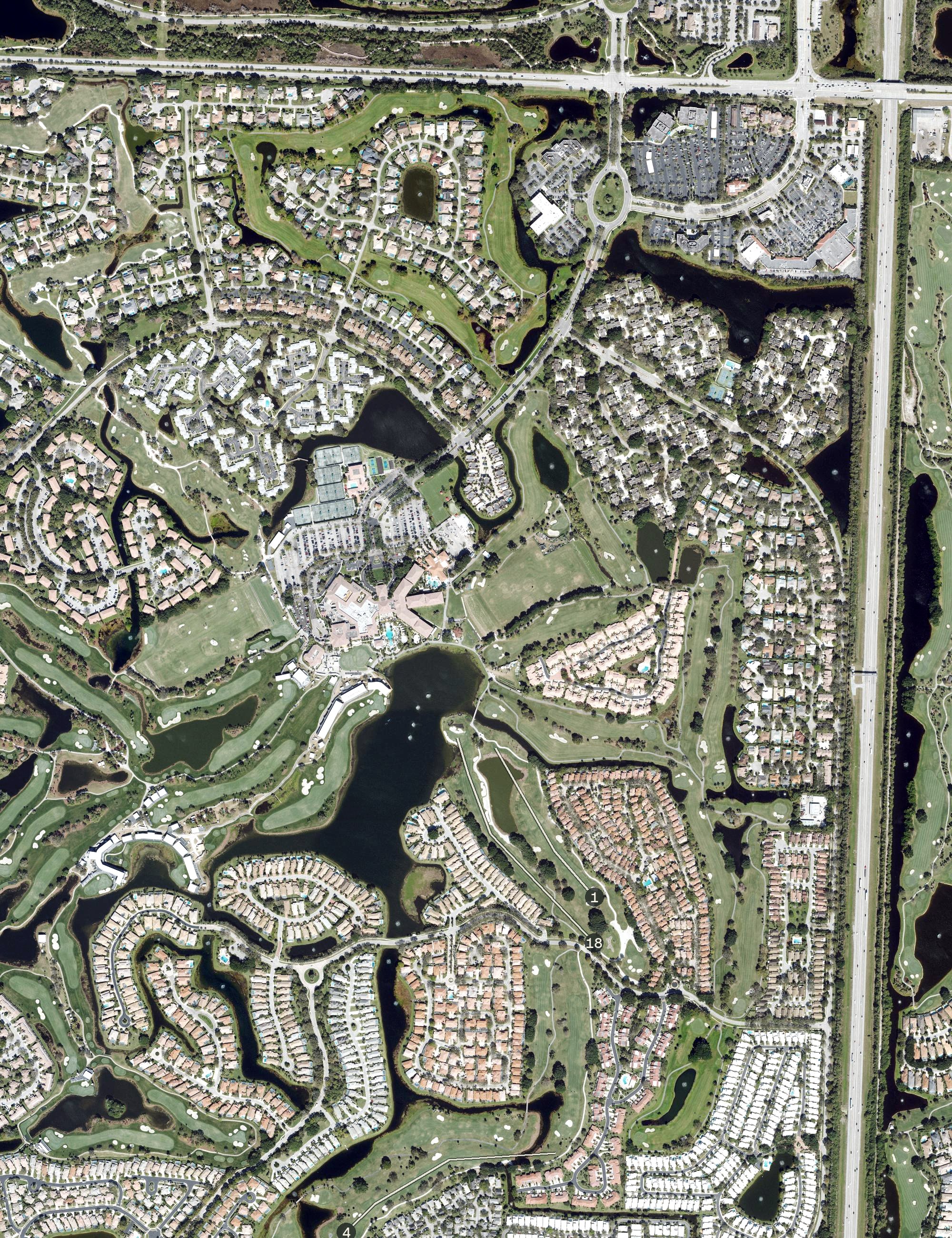Aerial view of PGA National Resort Fazio course, FL