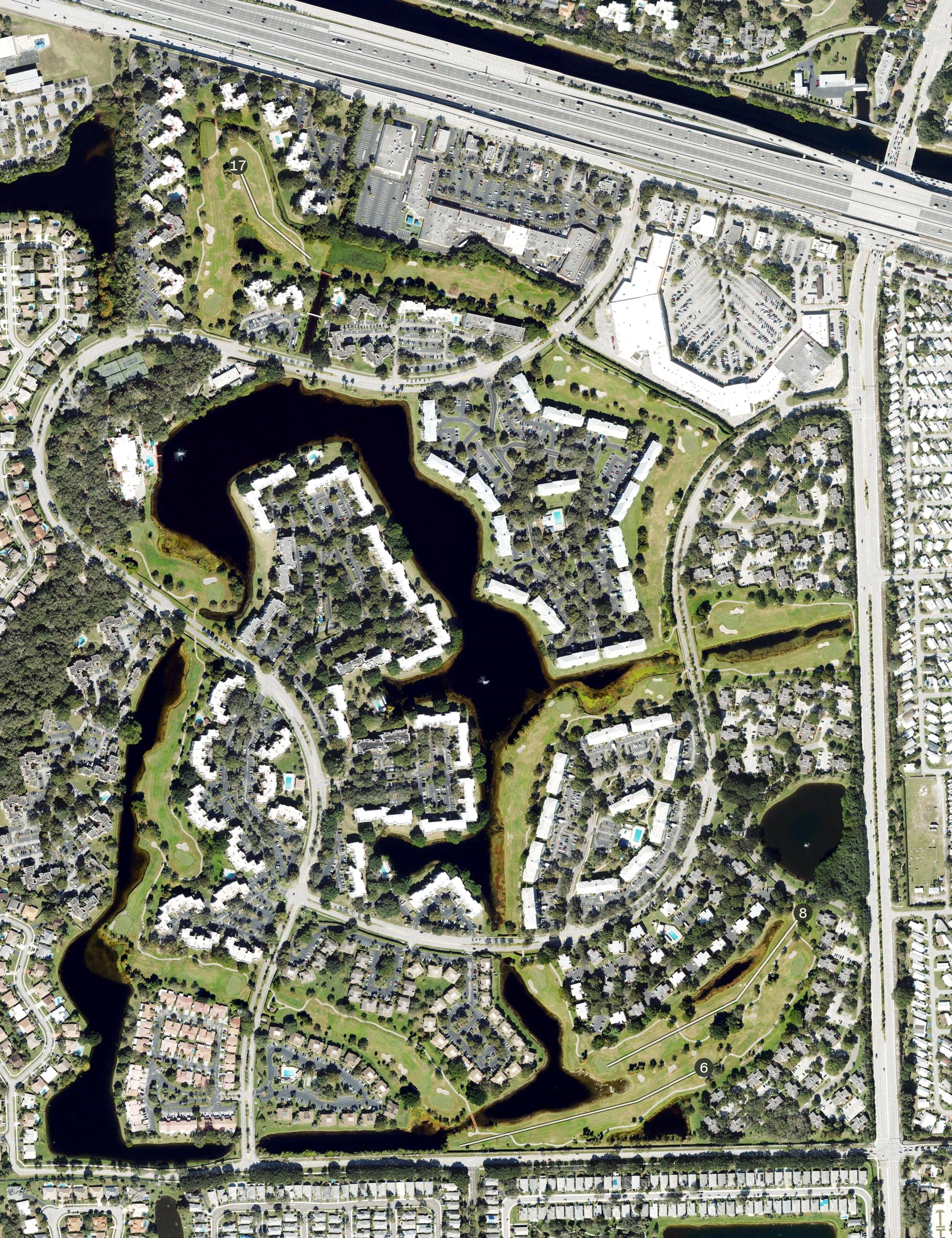 Aerial view of Pine Island Ridge Golf Course, FL