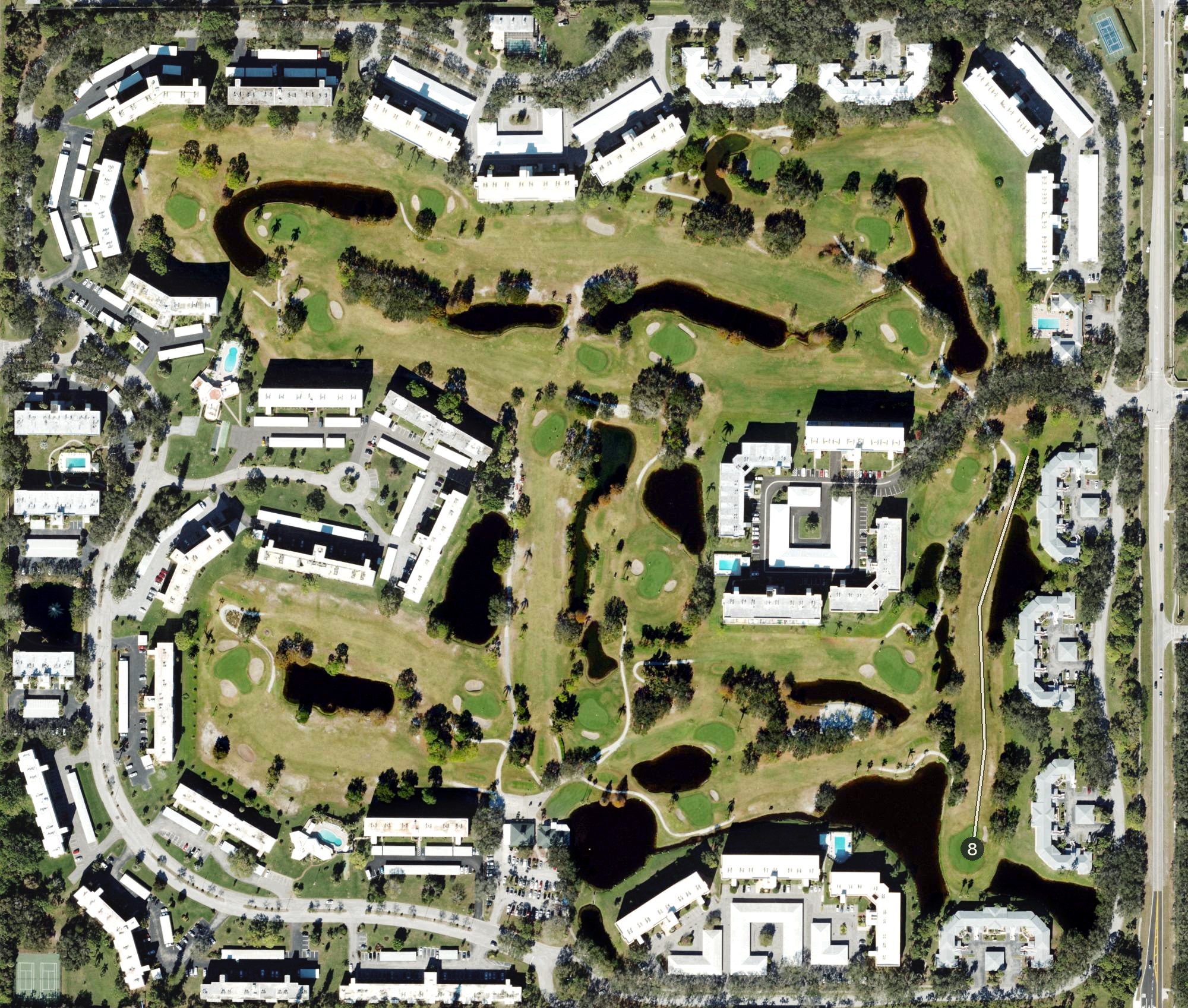 Aerial view of Pinebrook Ironwood Golf Club, FL