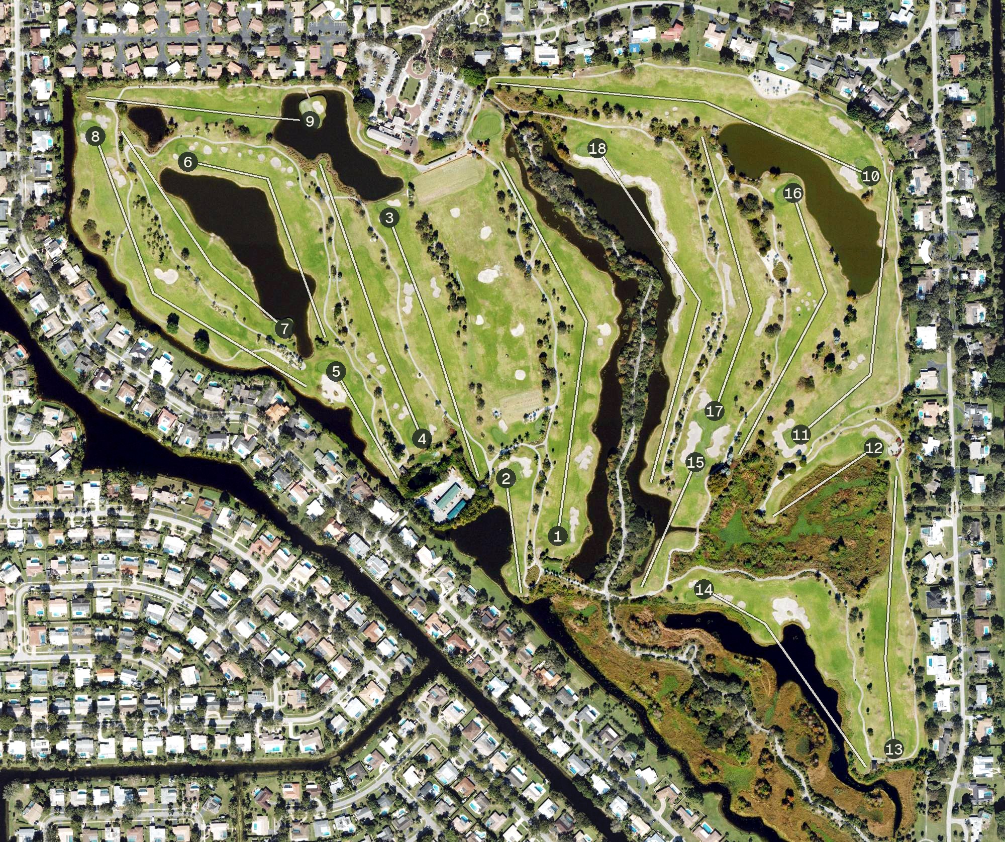 Aerial view of Plantation Preserve Golf Course & Club, FL