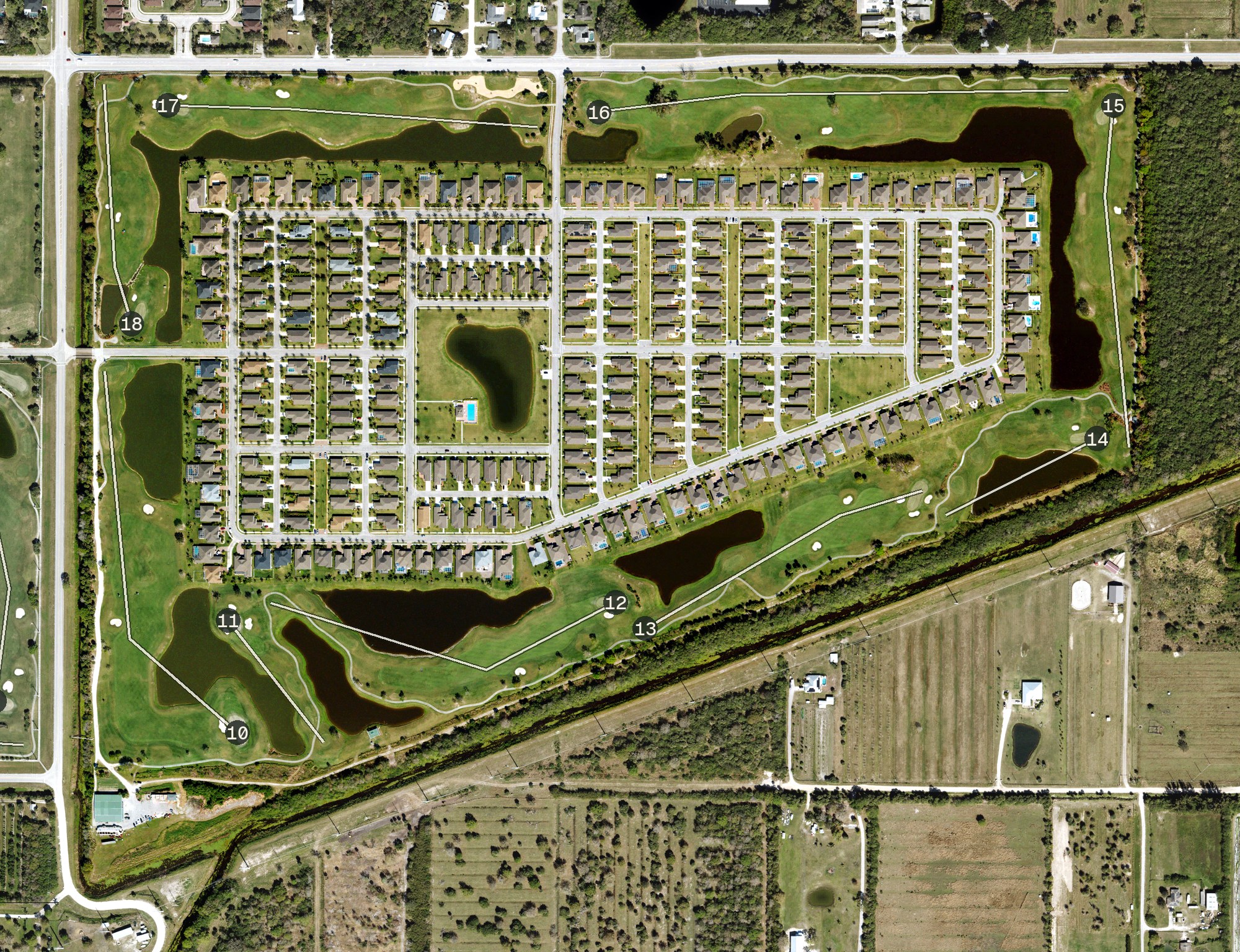 Aerial view of Pointe West Country Club, FL