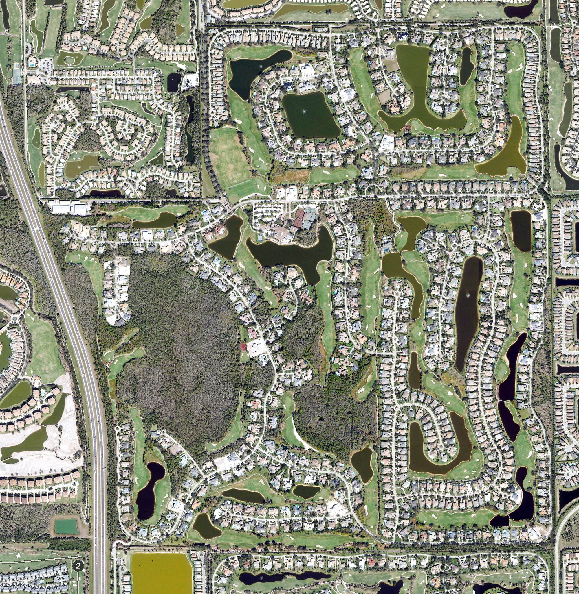 Aerial view of Quail West Golf & Country Club, FL