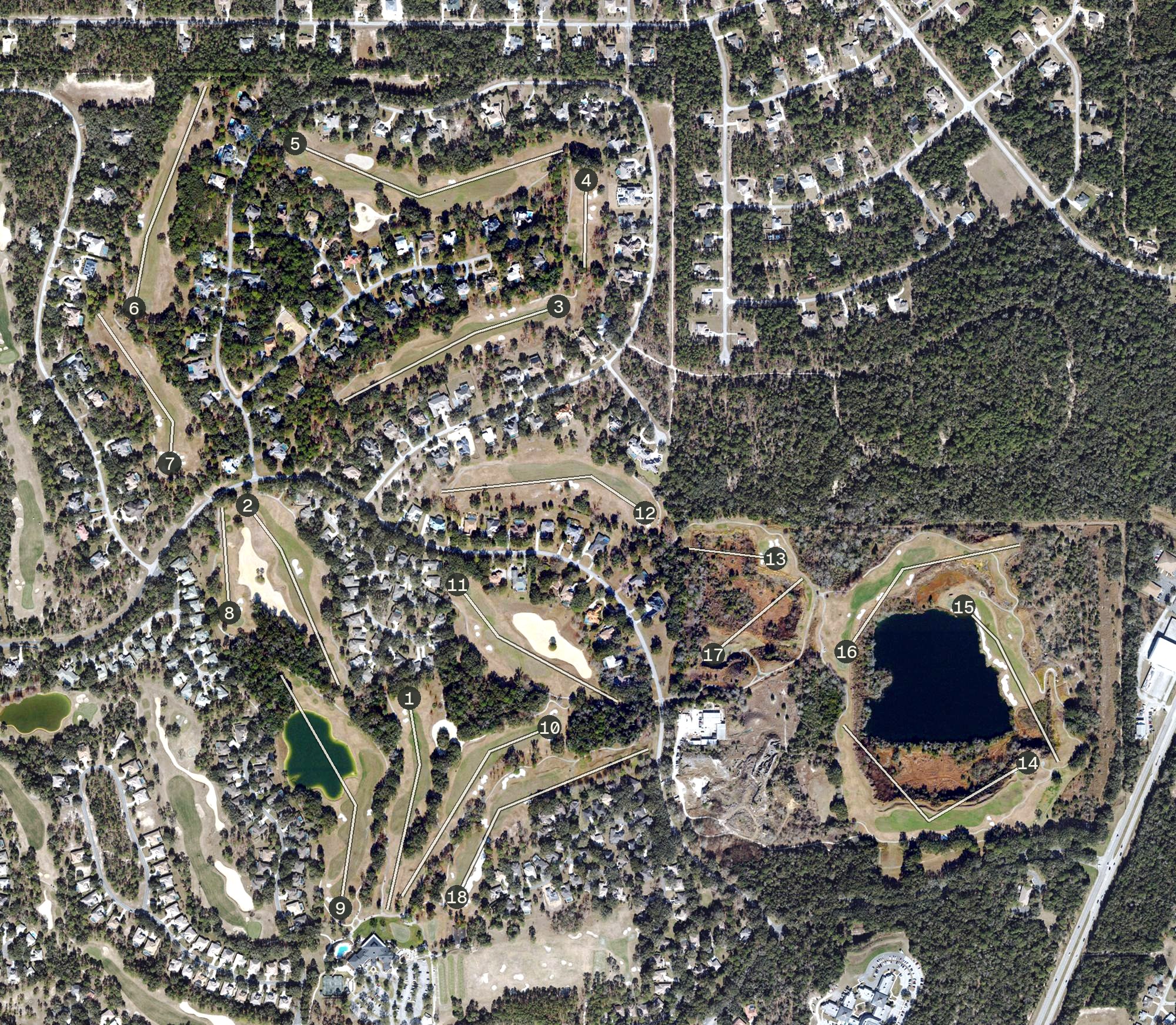 Aerial view of Quarry Course, FL