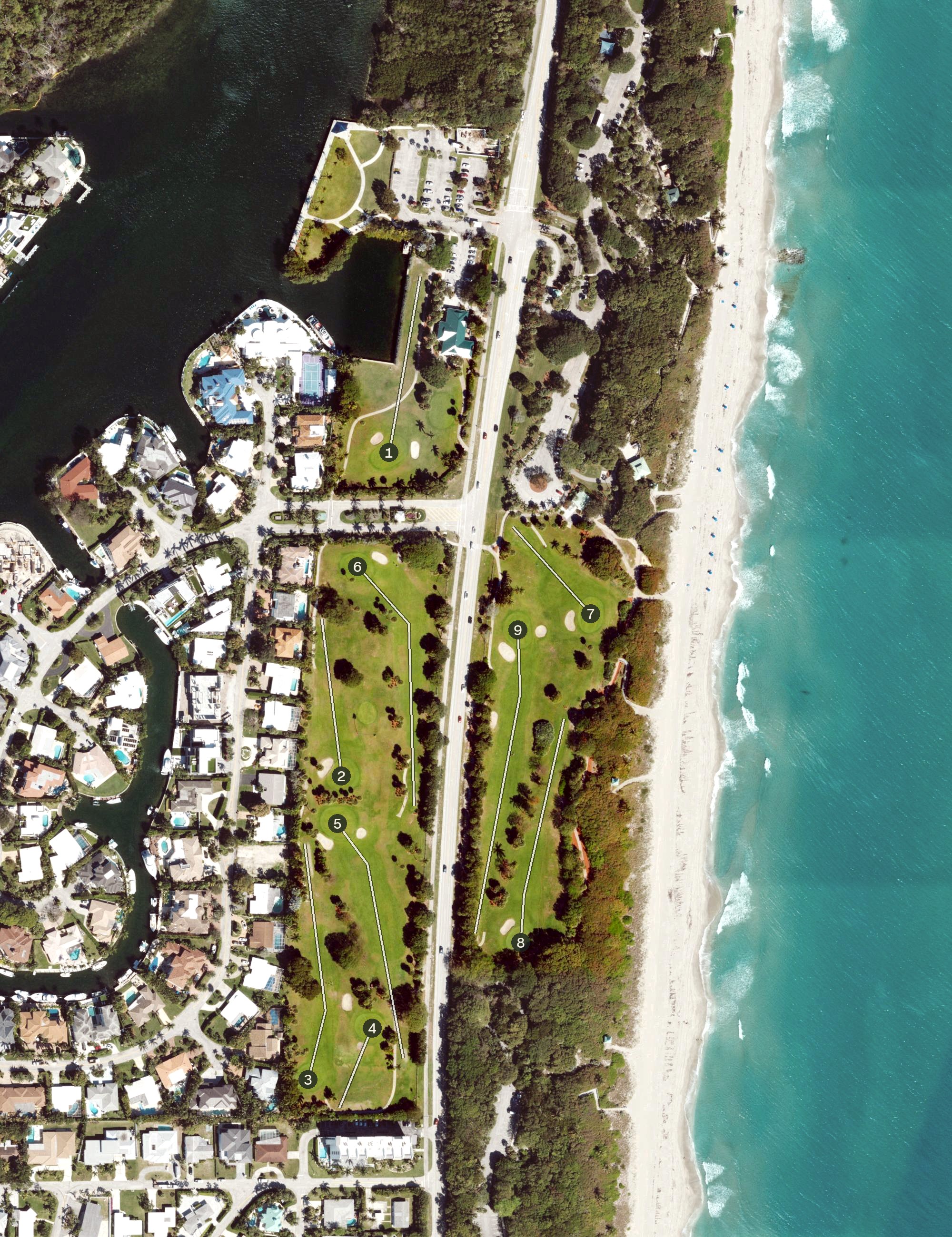 Aerial view of Red Reef Park Executive Golf Course, FL