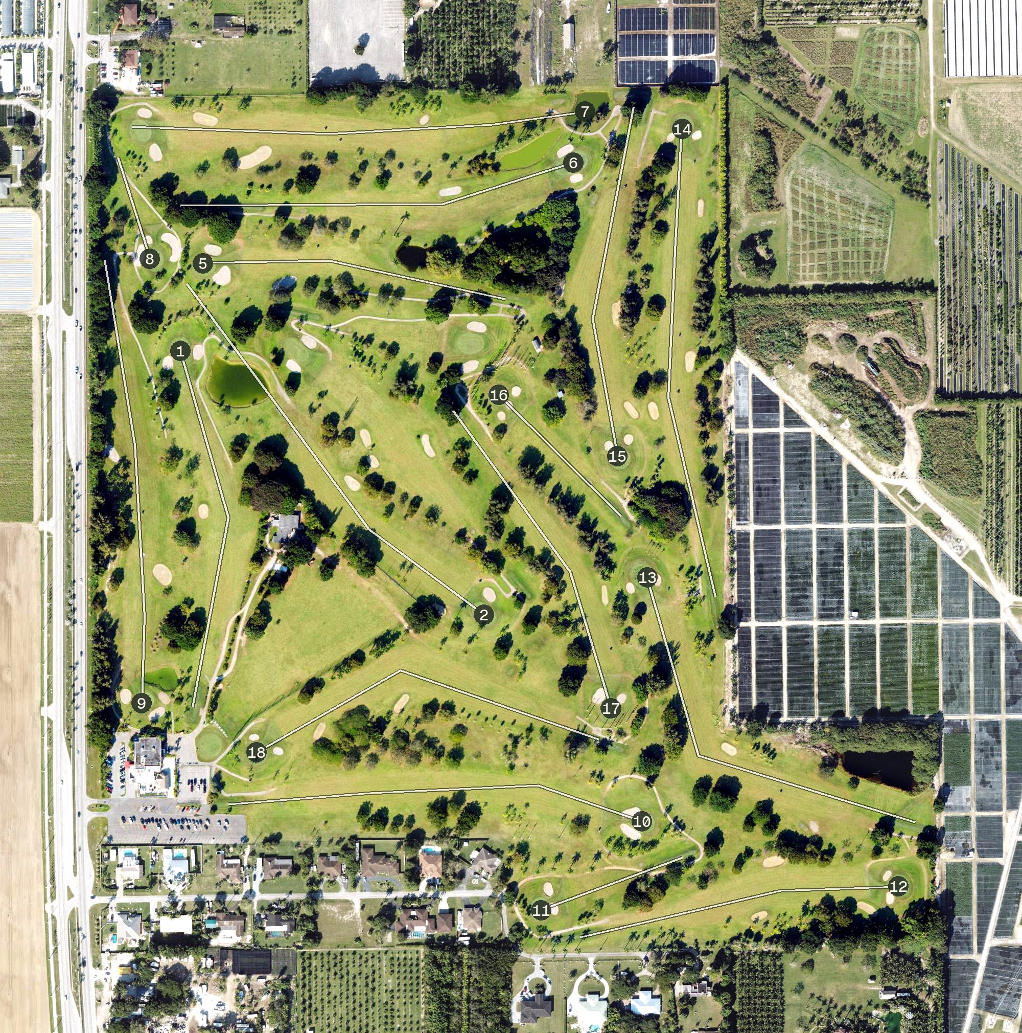Aerial view of Redland Golf & Country Club, FL