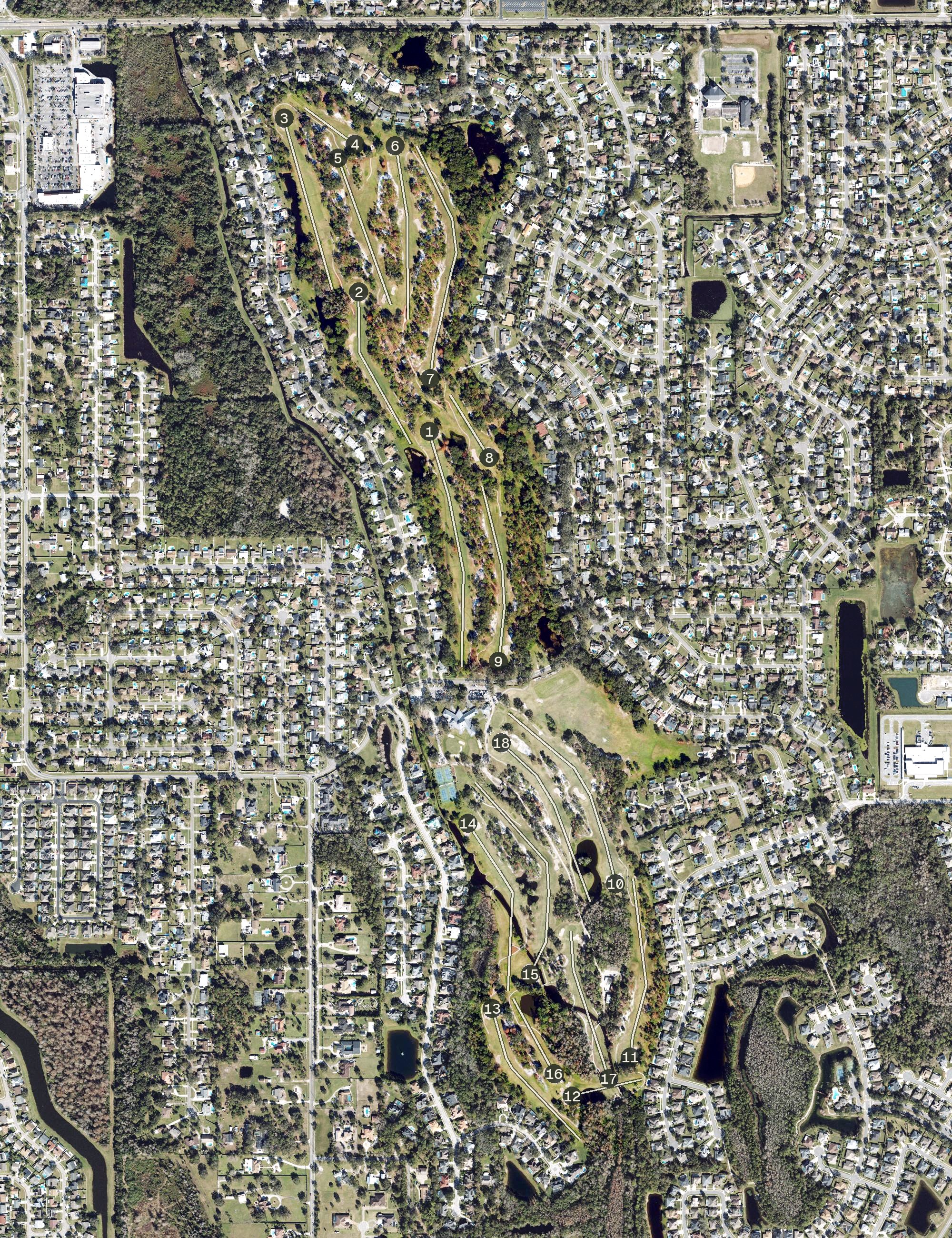 Aerial view of Rio Pinar Country Club, FL