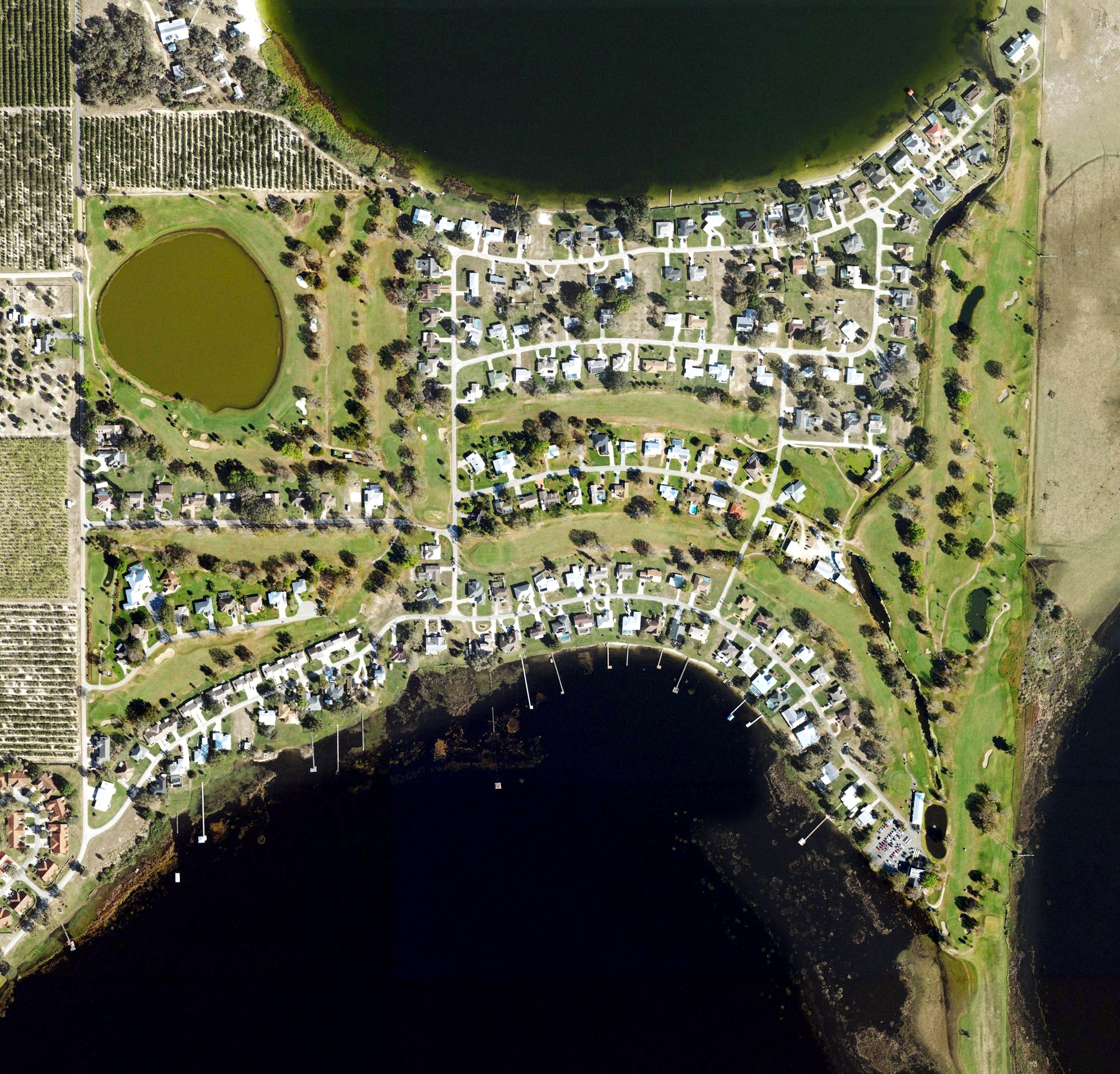 Aerial view of River Greens Golf Course, FL