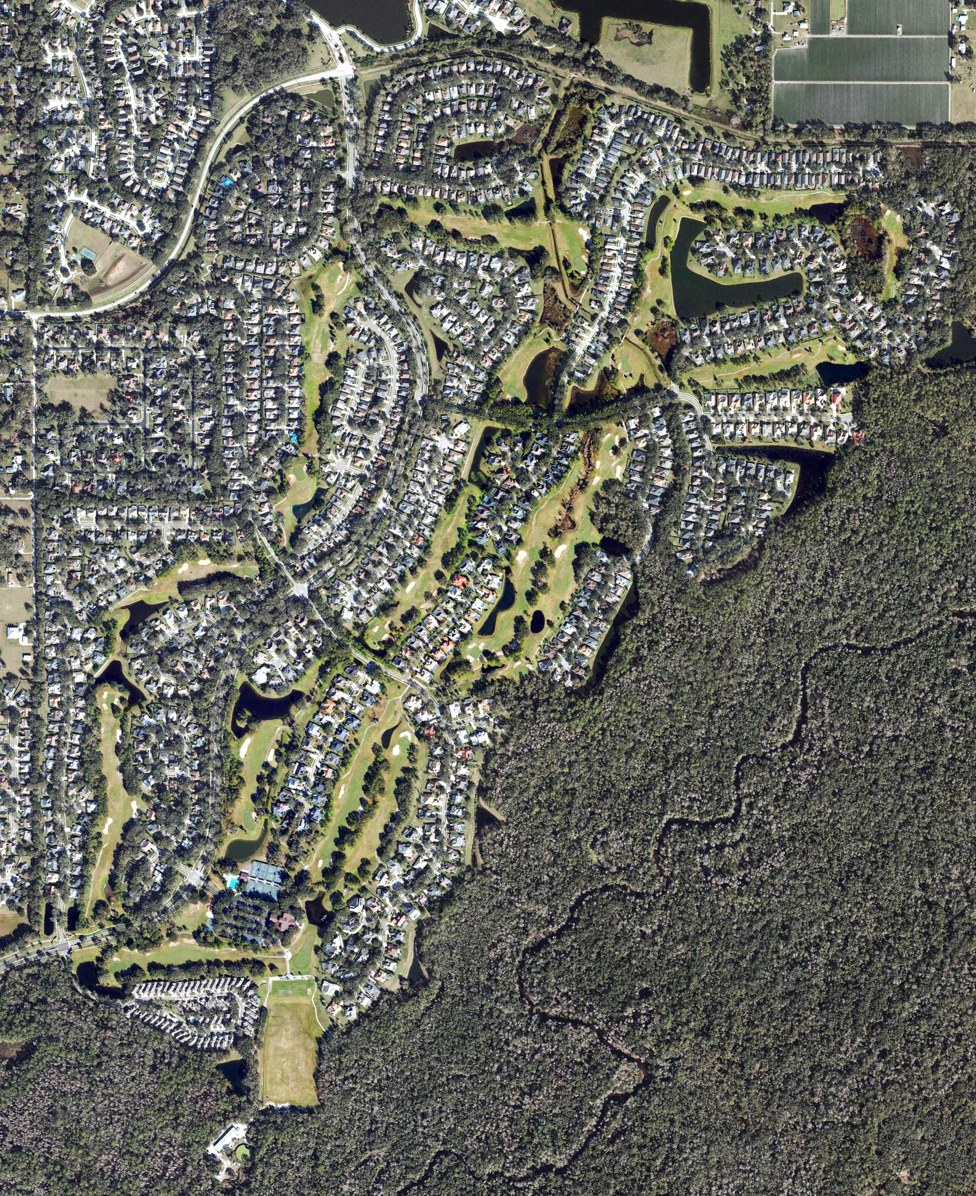 Aerial view of River Hills golf course and country club, FL
