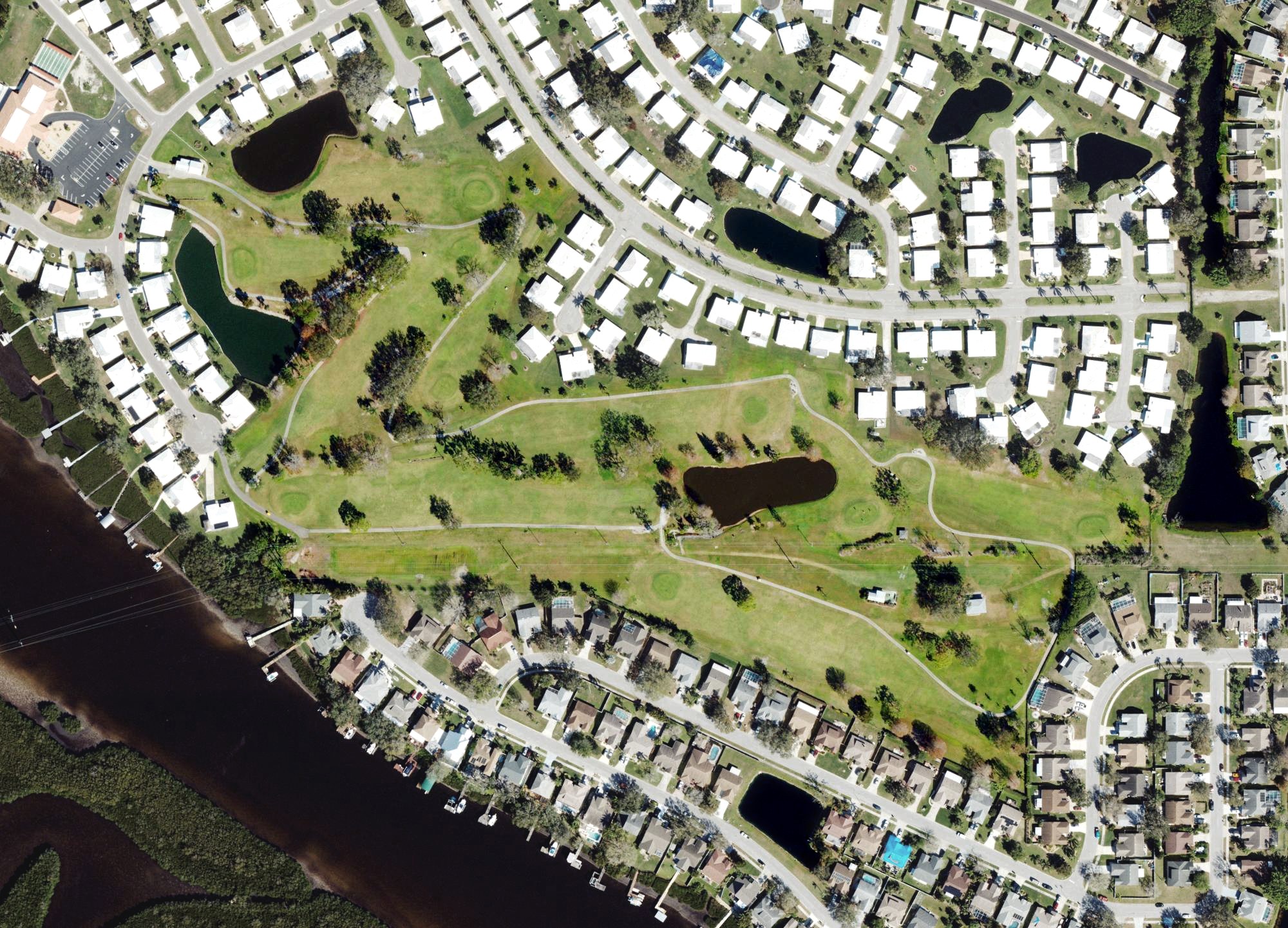 Aerial view of River Isles Golf Course, FL