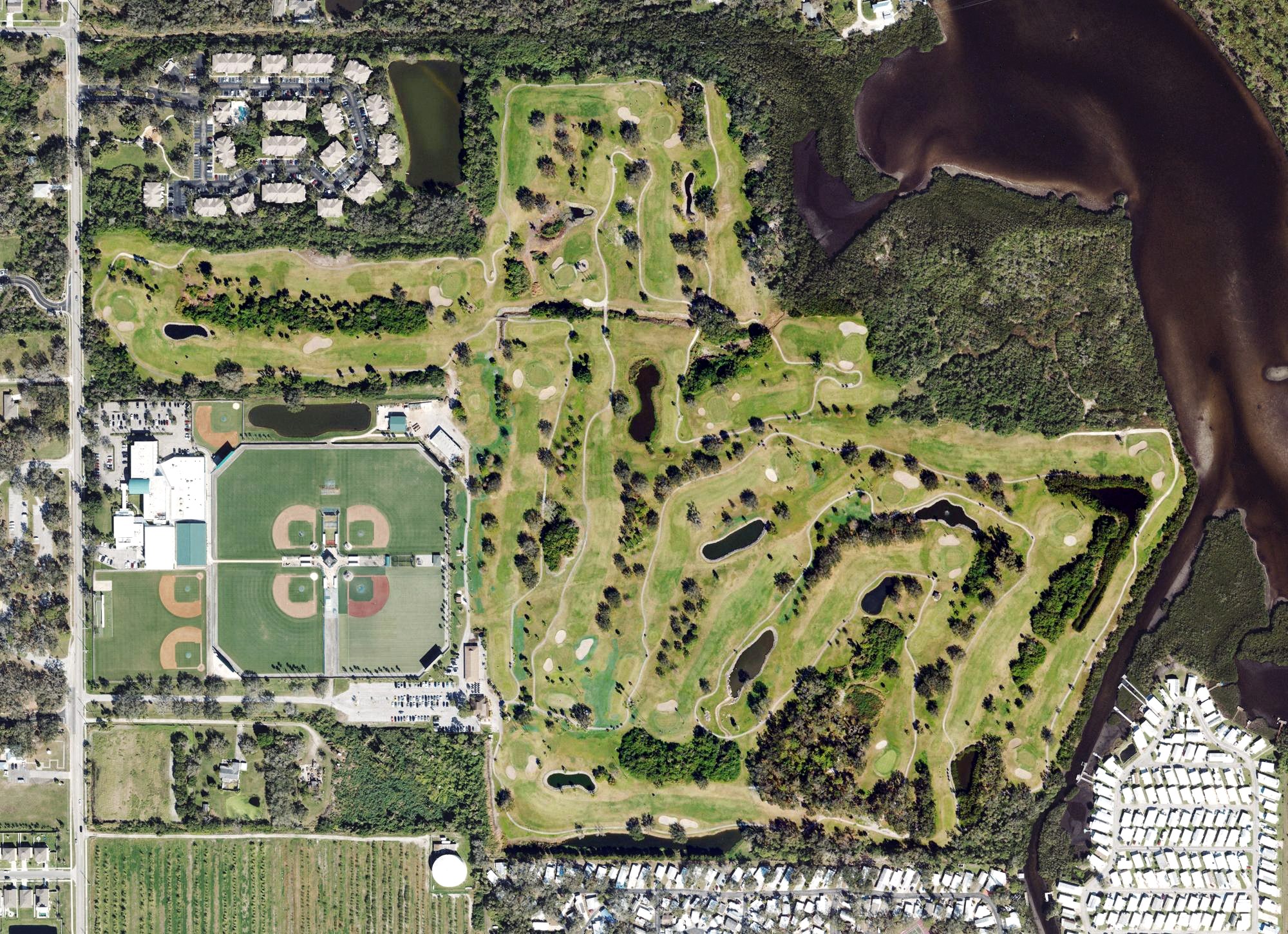 Aerial view of River Run Golf Links, FL