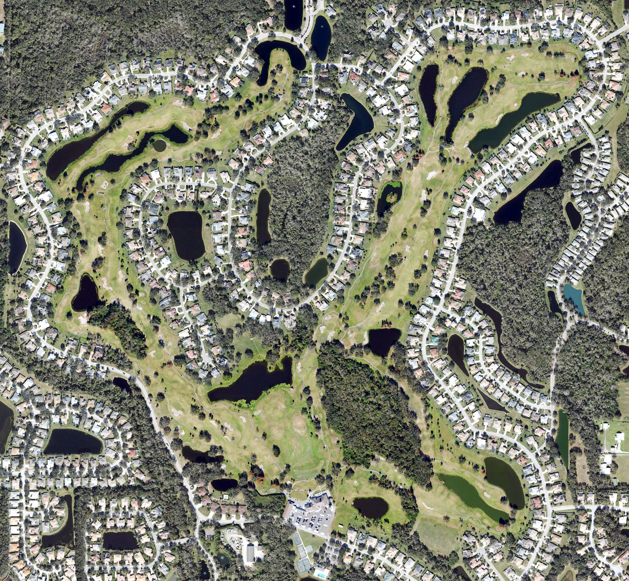 Aerial view of River Wilderness Golf and Country Club, FL