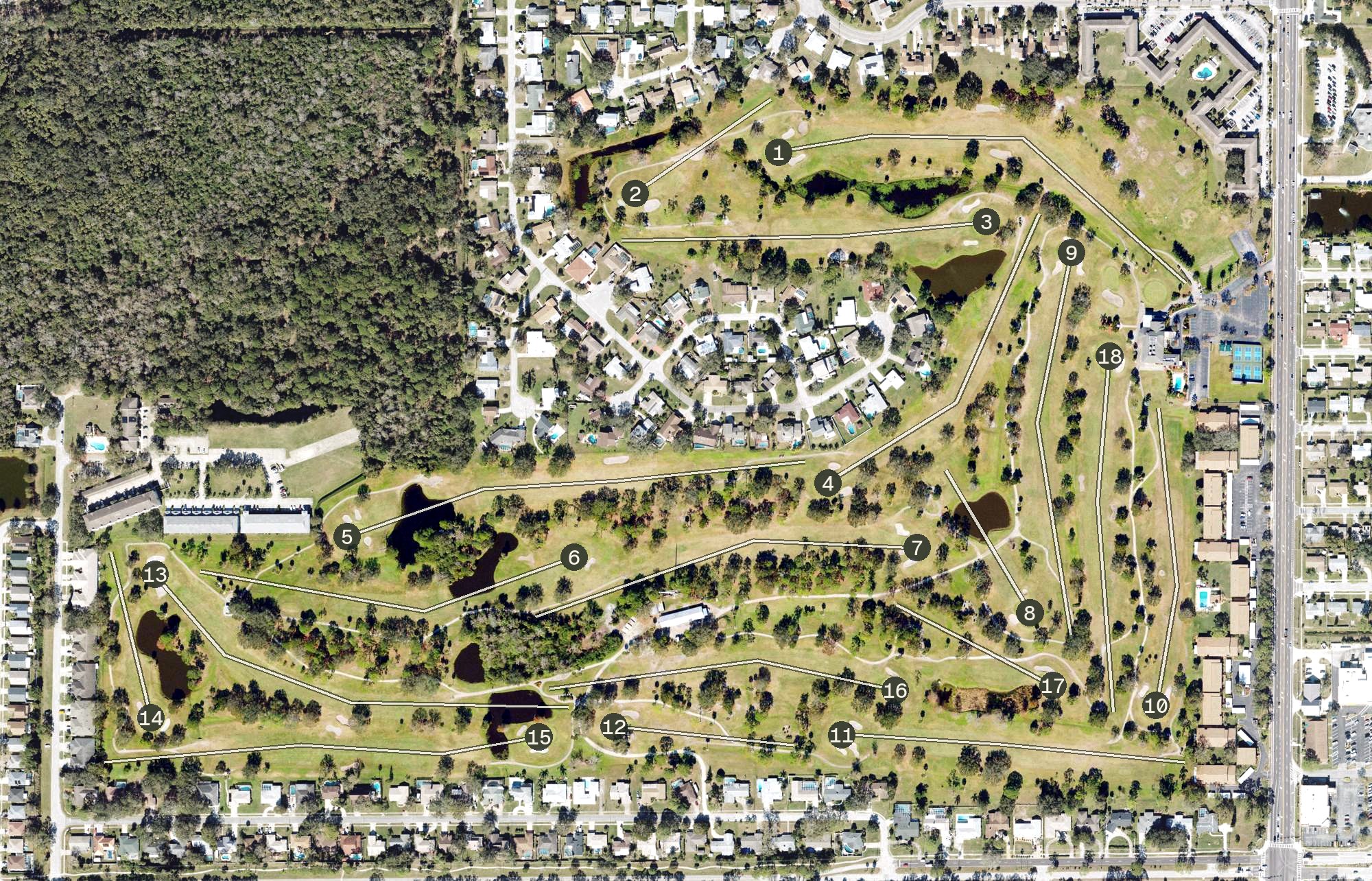 Aerial view of Rockledge Country Club, FL