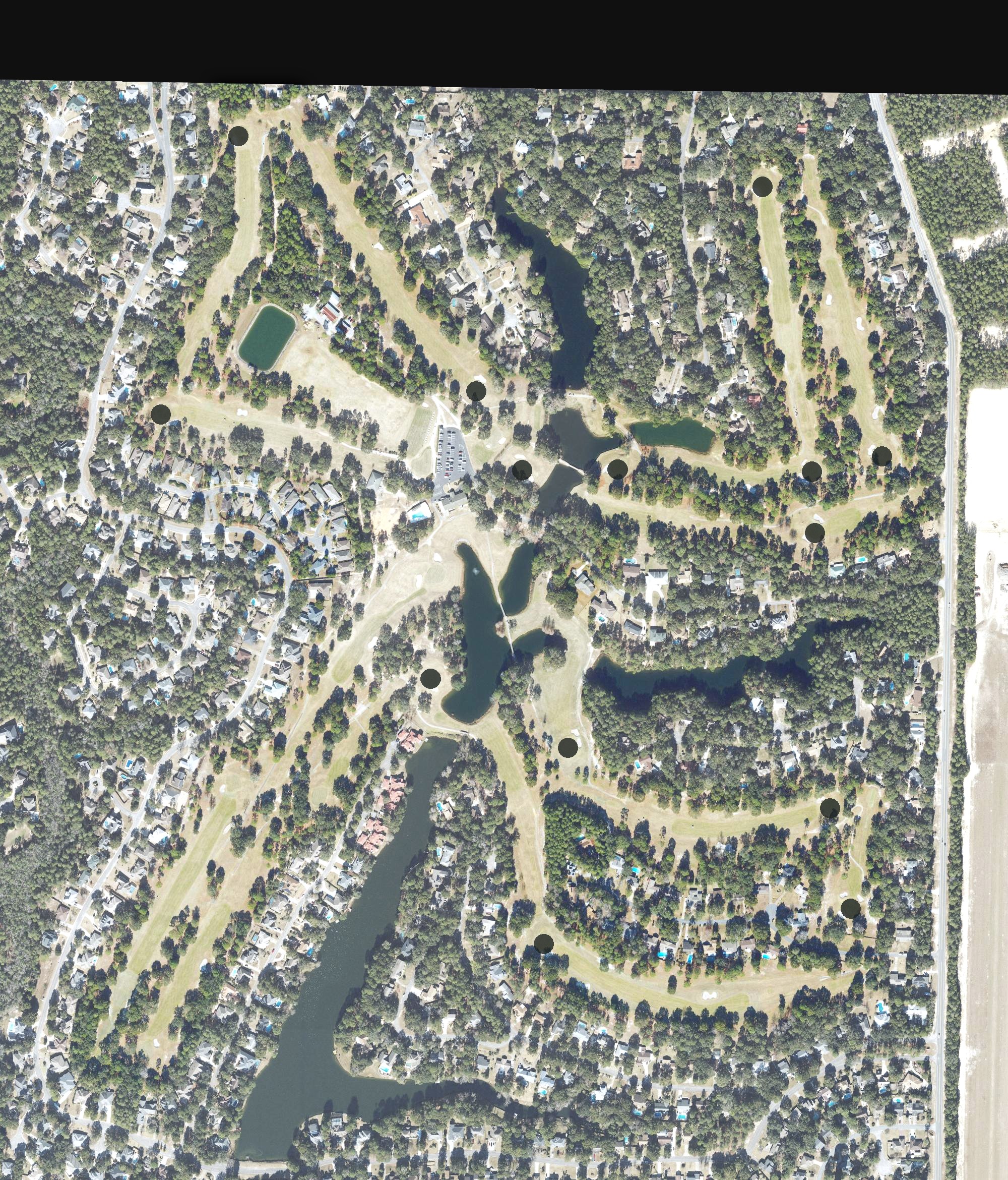 Aerial view of Rocky Bayou Country Club, FL