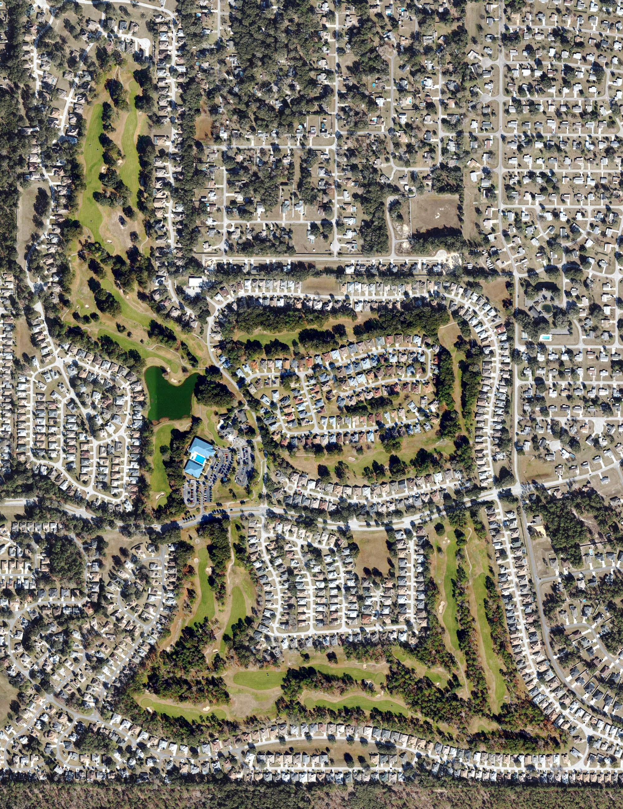 Aerial view of Royal Oaks Golf Club, FL