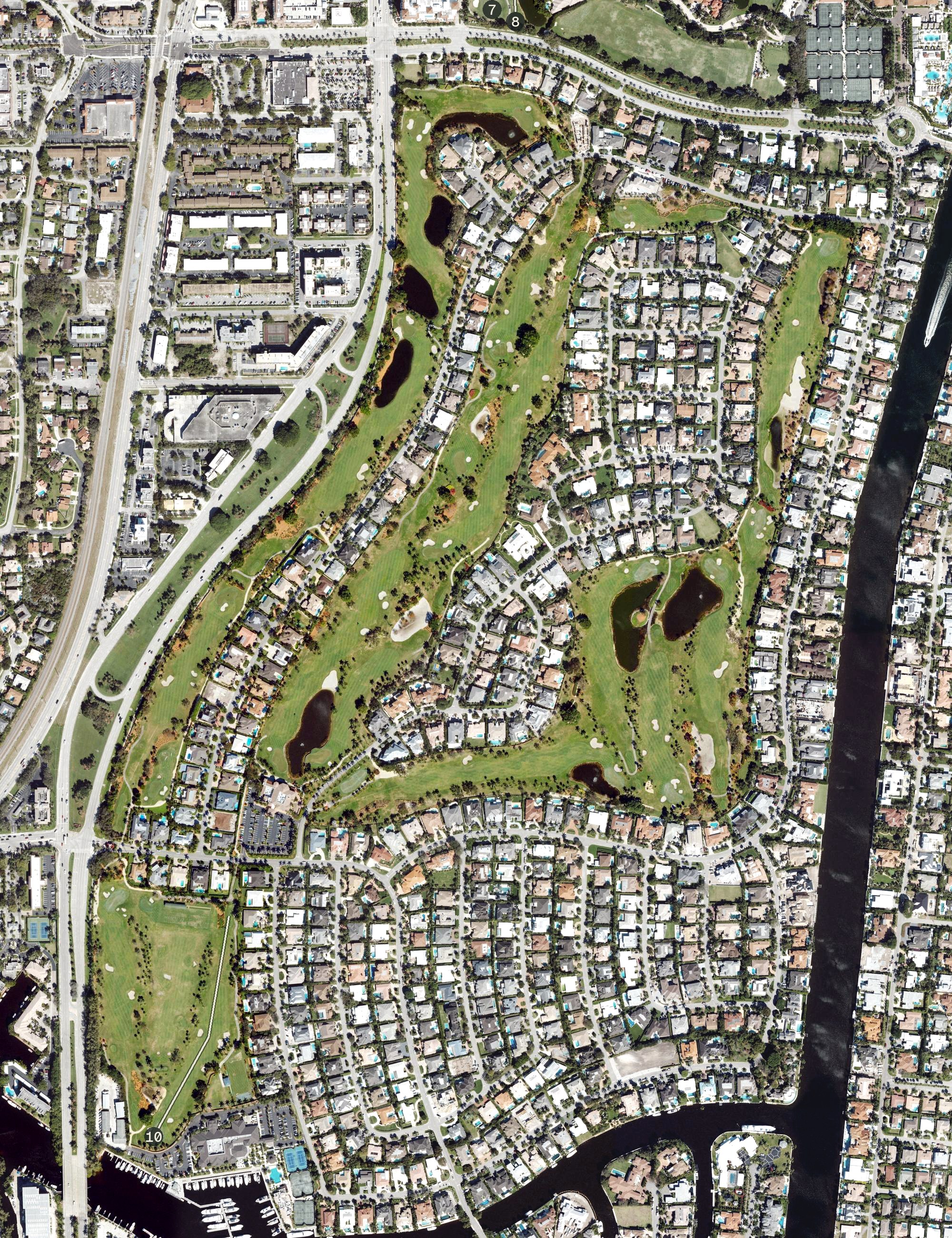 Aerial view of Royal Palm Yacht & Country Club, FL
