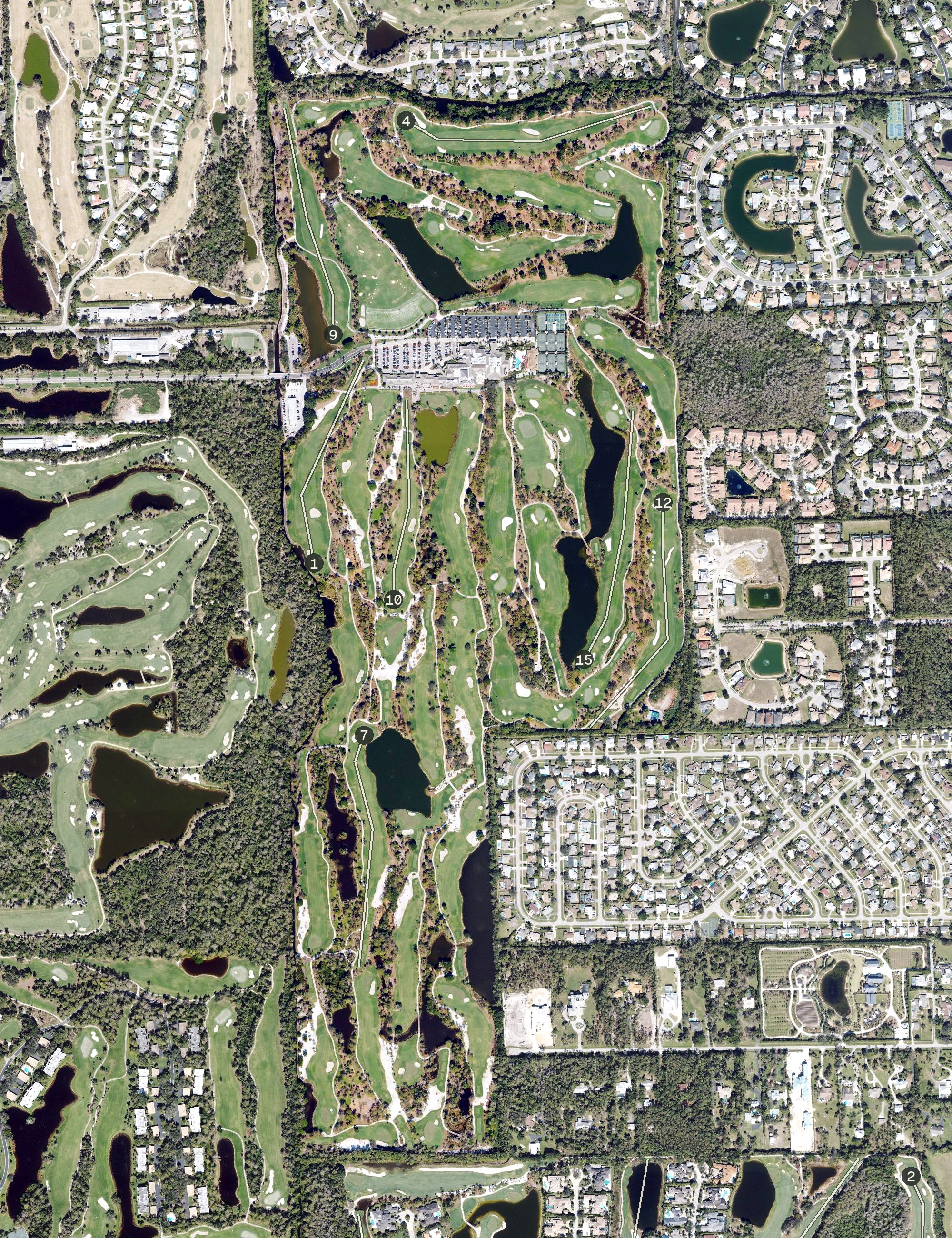 Aerial view of Royal Poinciana Golf Club, FL