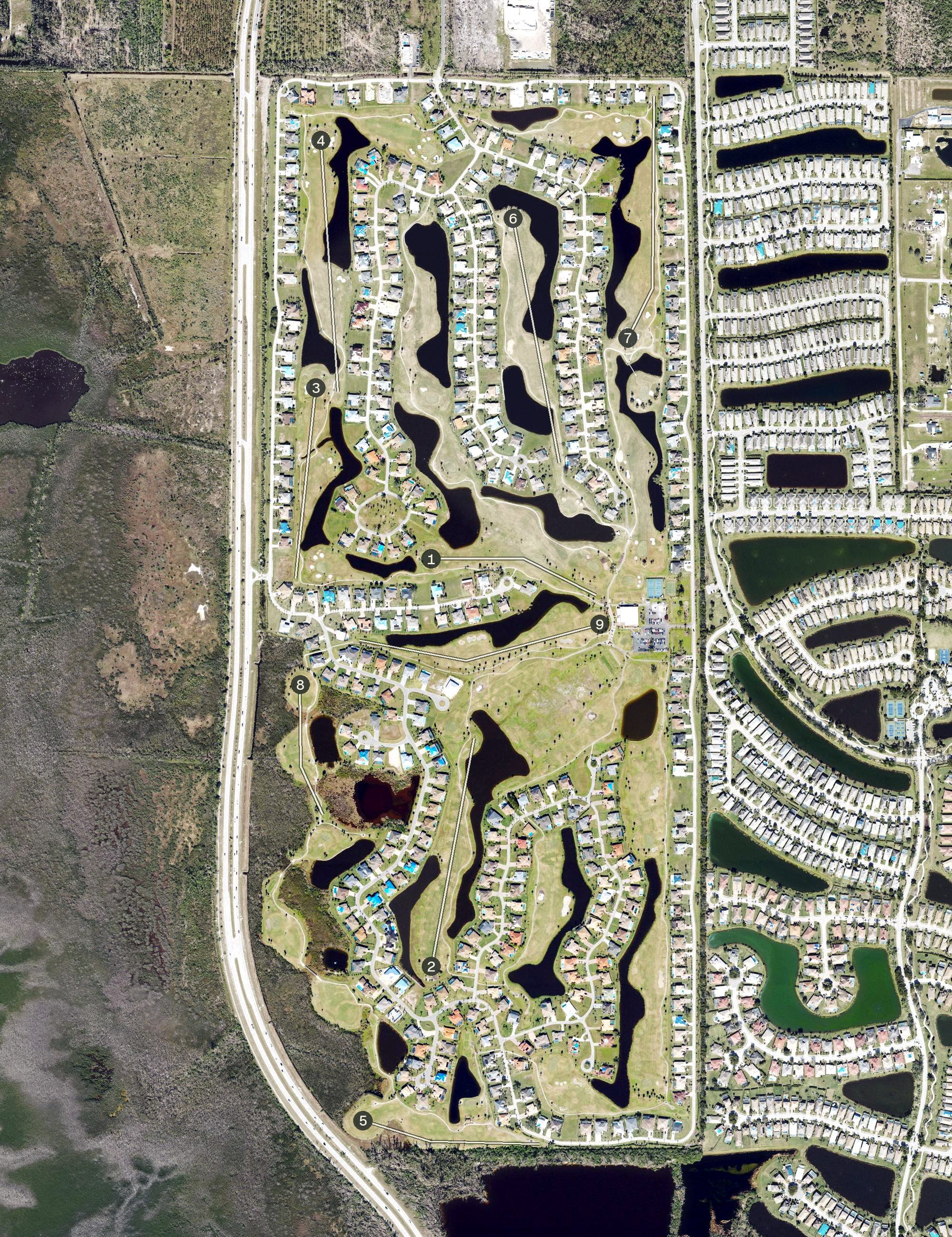Aerial view of Royal Tee Golf Club, FL