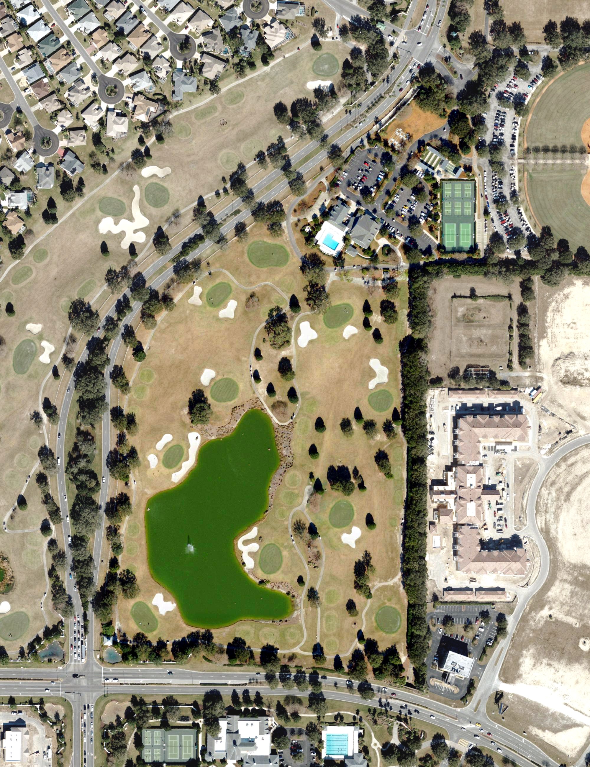Aerial view of Saddlebrook Golf course (The Villages), FL