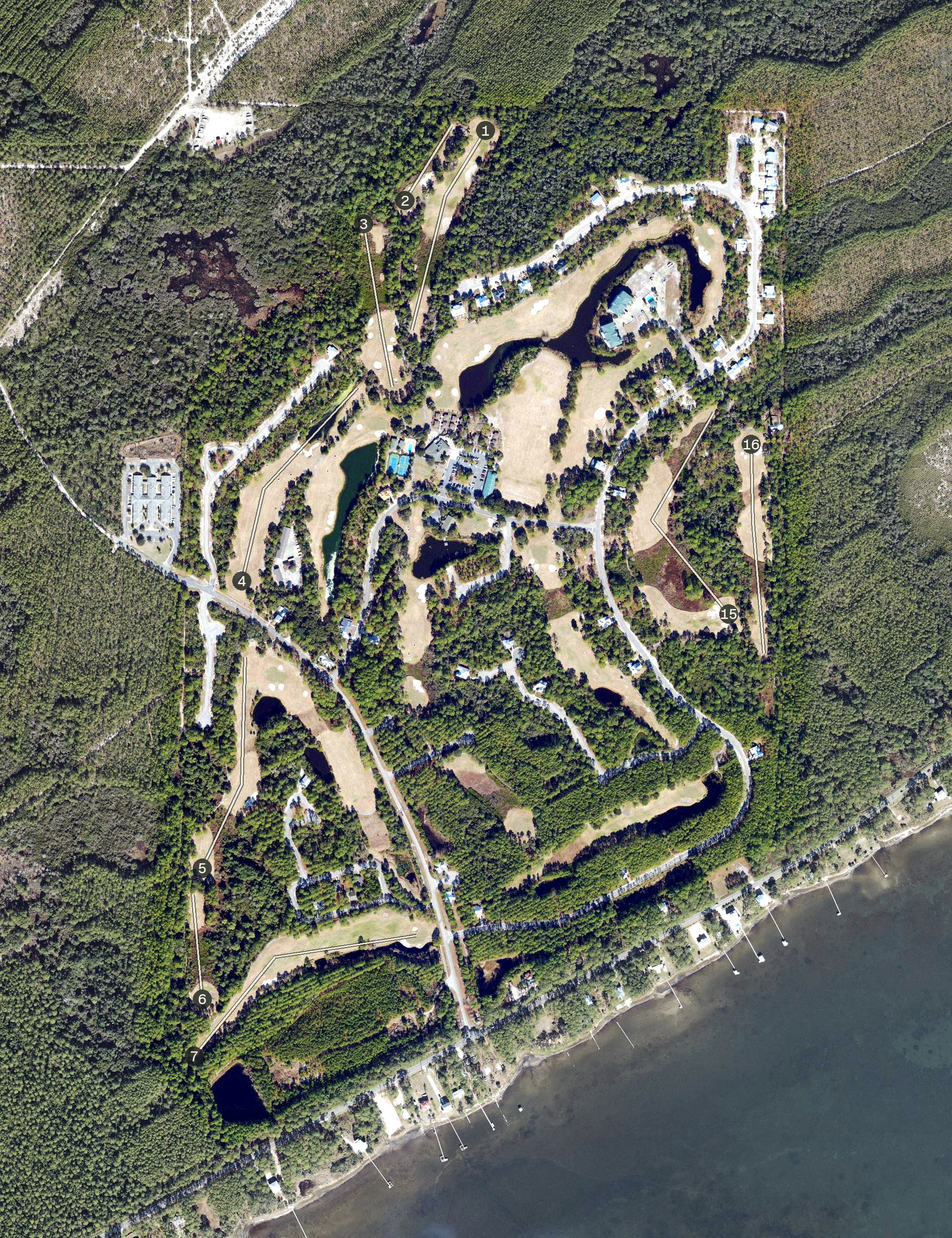 Aerial view of Saint James Bay Golf Resort, FL