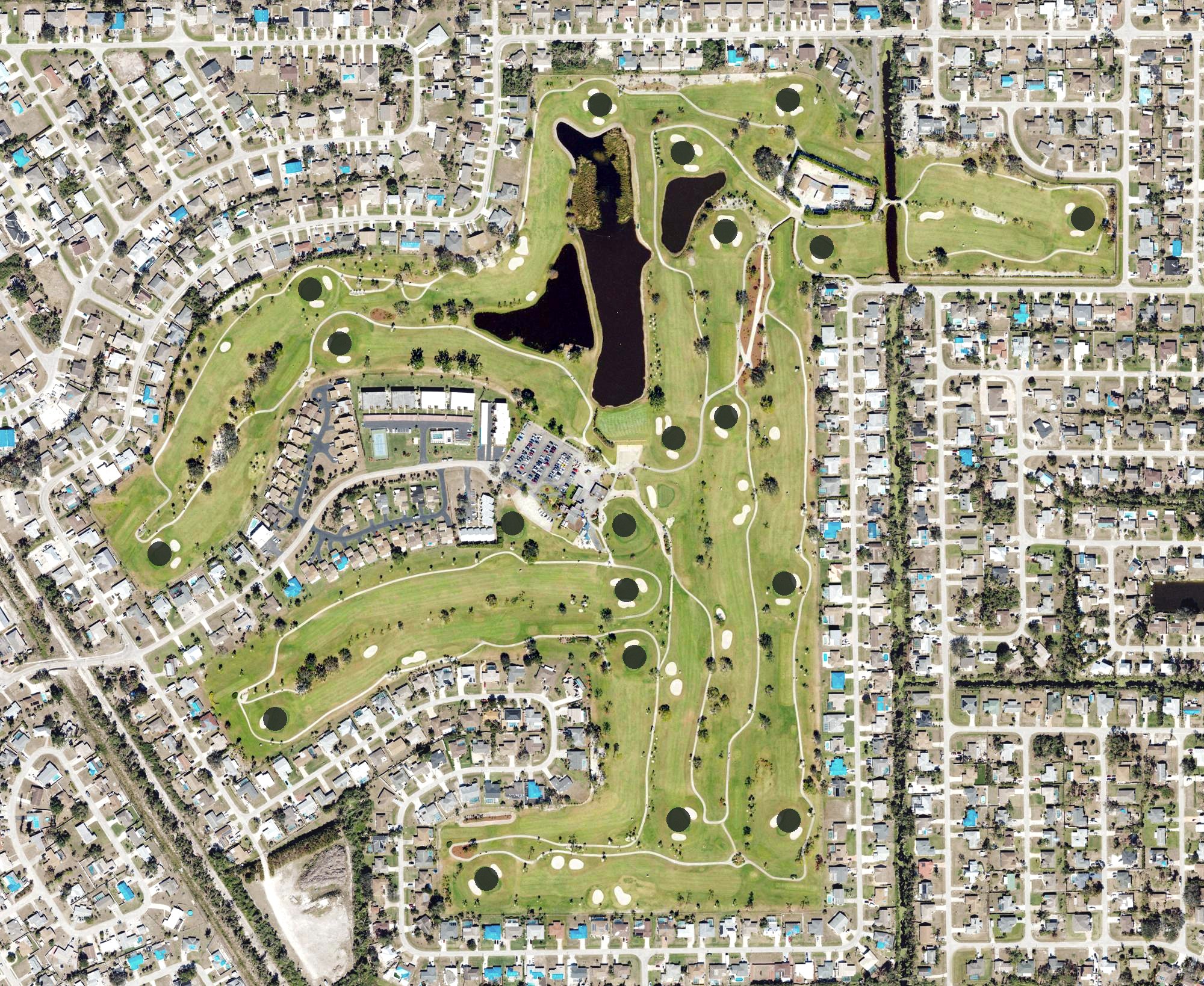 Aerial view of San Carlos Golf Club, FL