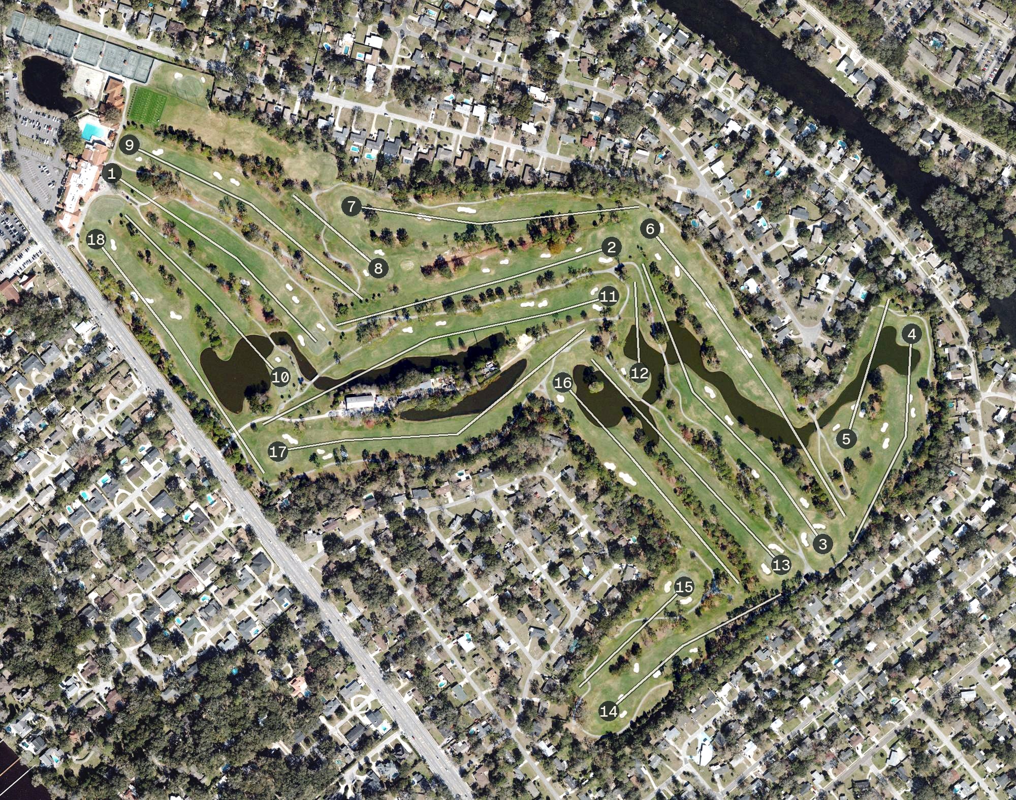 Aerial view of San Jose Country Club, FL