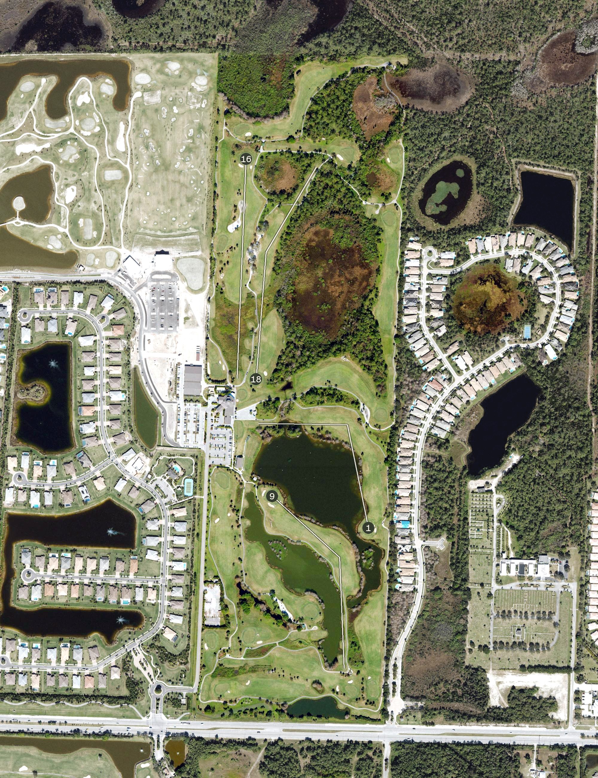 Aerial view of Sandhill Crane Golf Club, FL