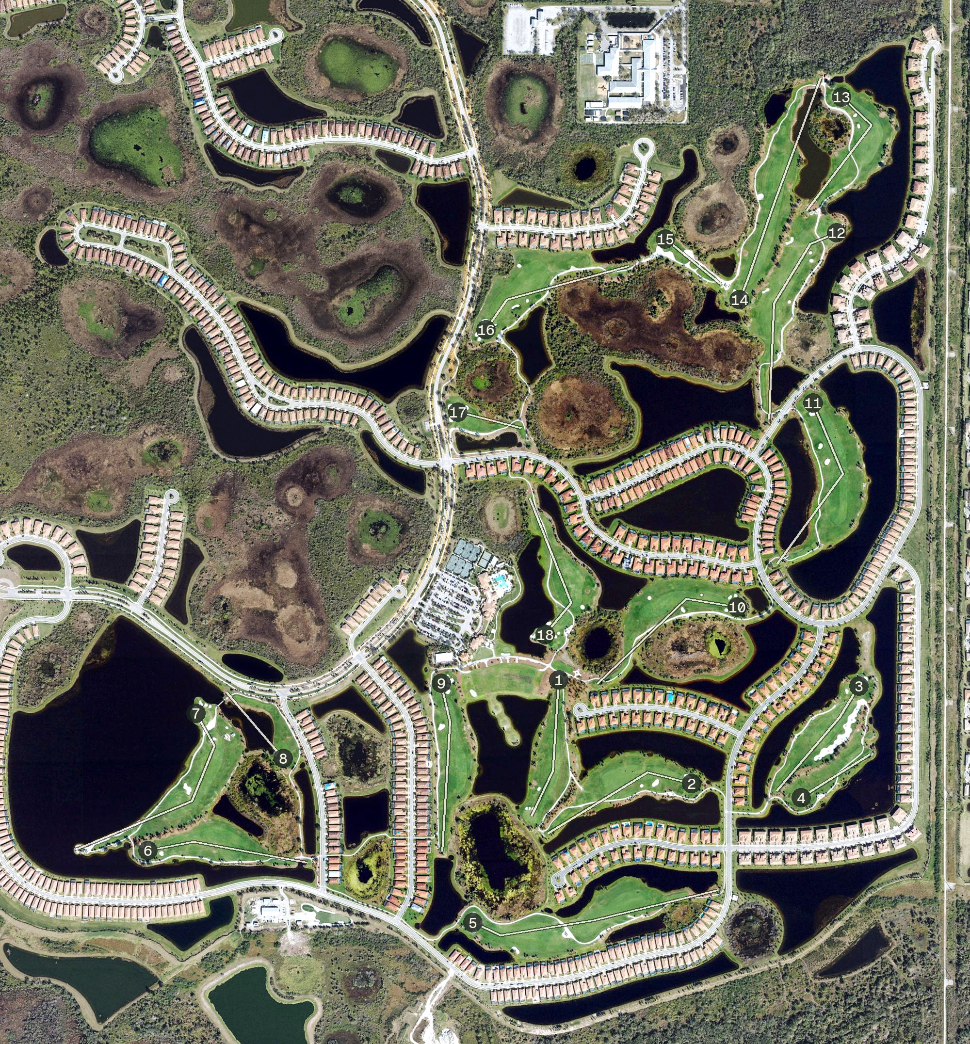 Aerial view of Sarasota National Golf Club, FL