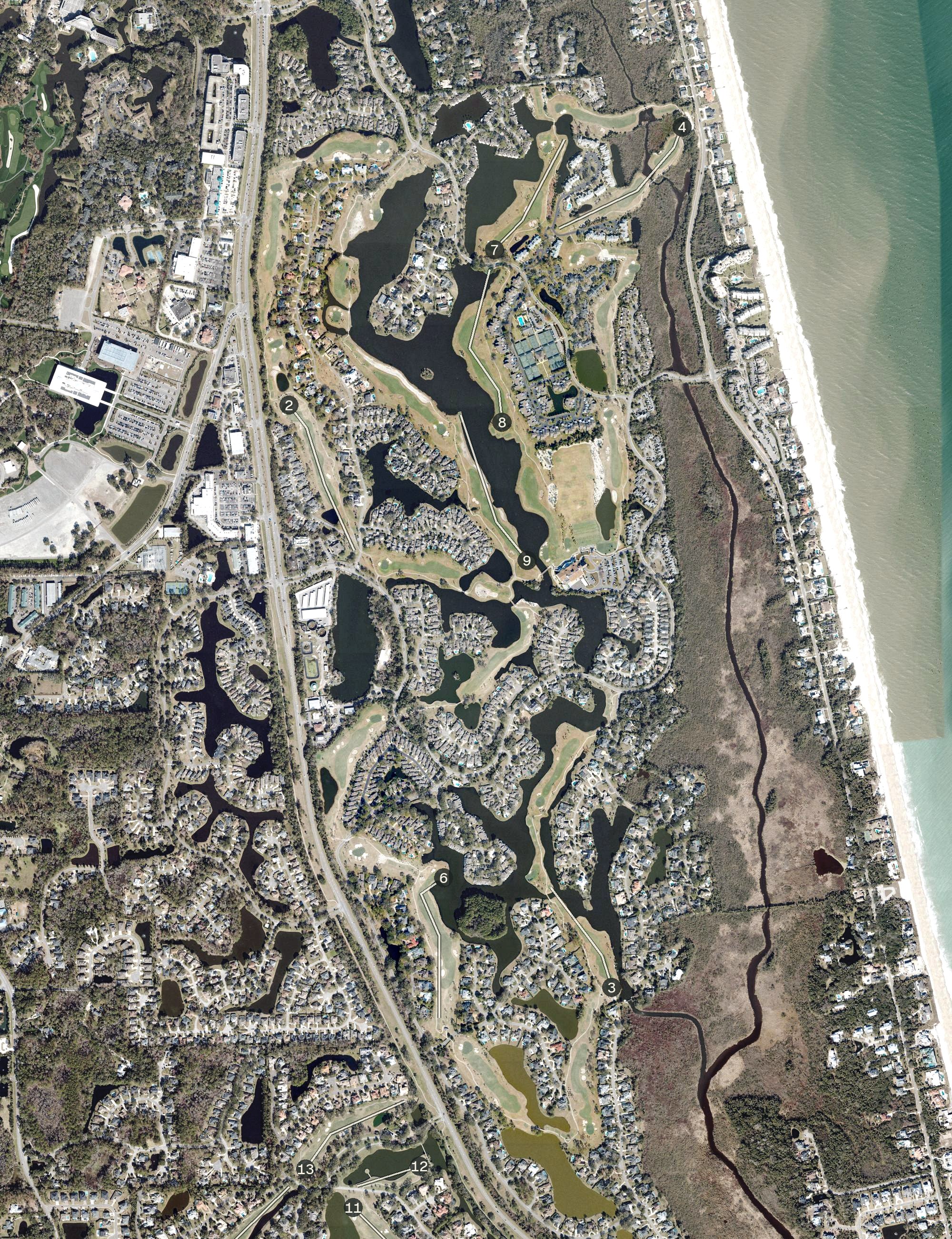 Aerial view of Sawgrass Country Club, FL