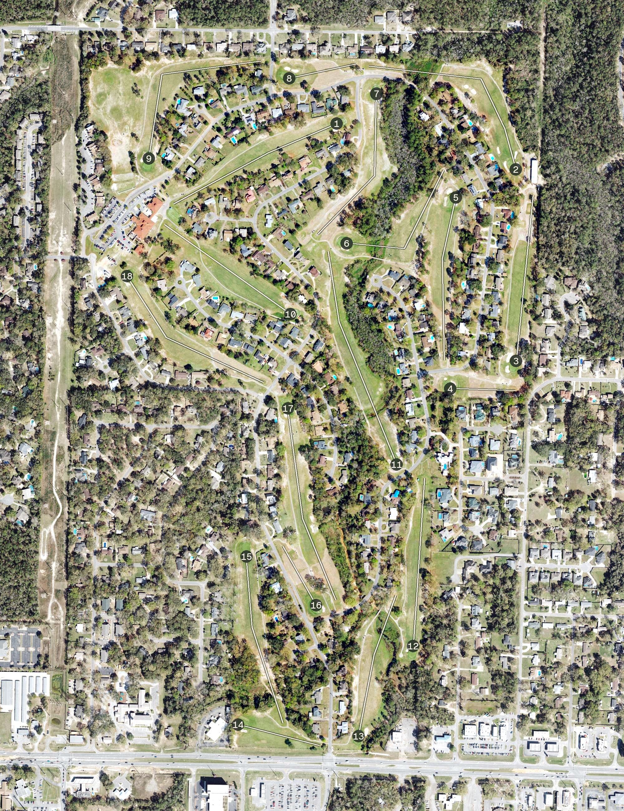 Aerial view of Scenic Hills Country Club, FL