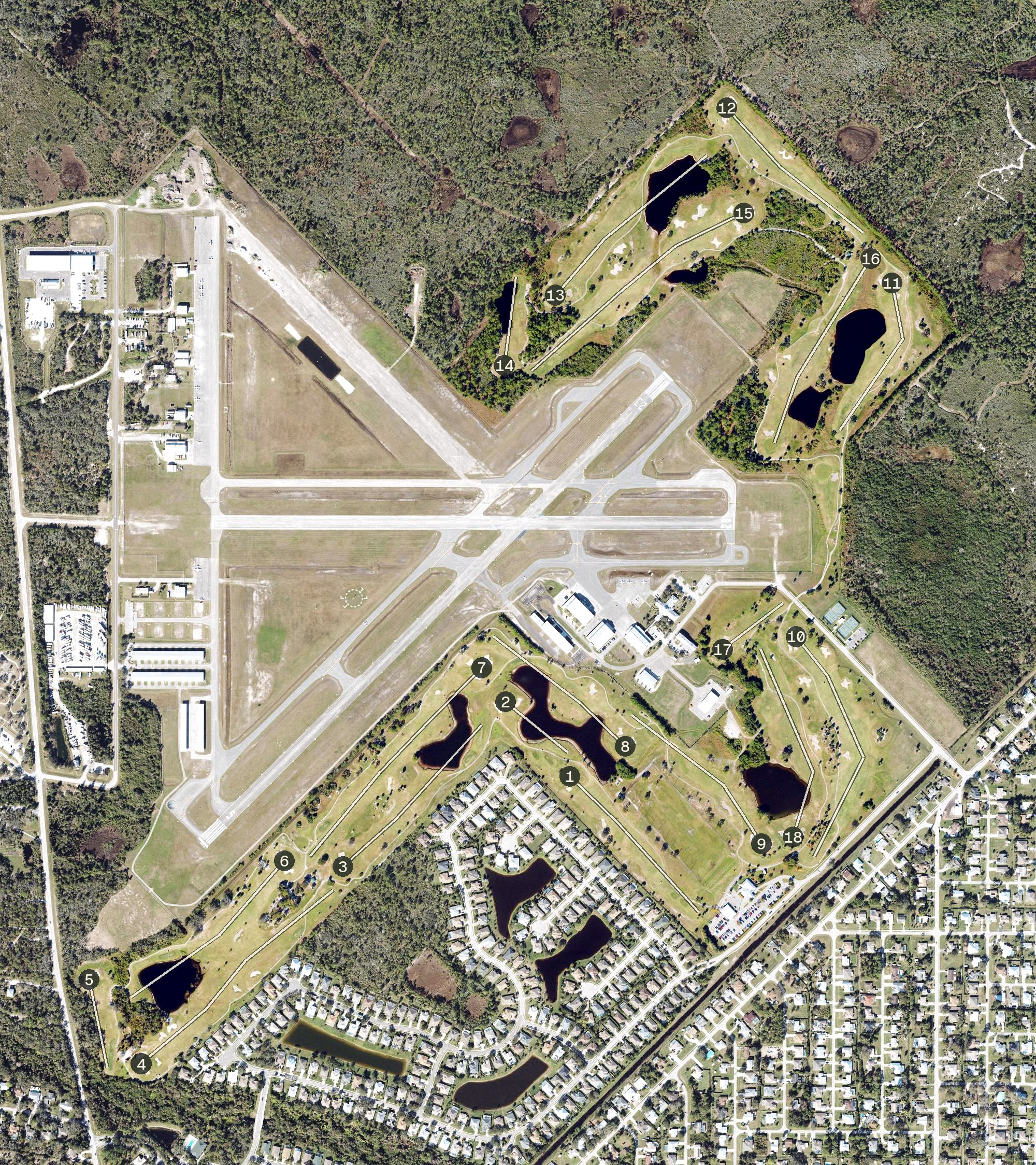 Aerial view of Sebastian Municipal Golf Course, FL