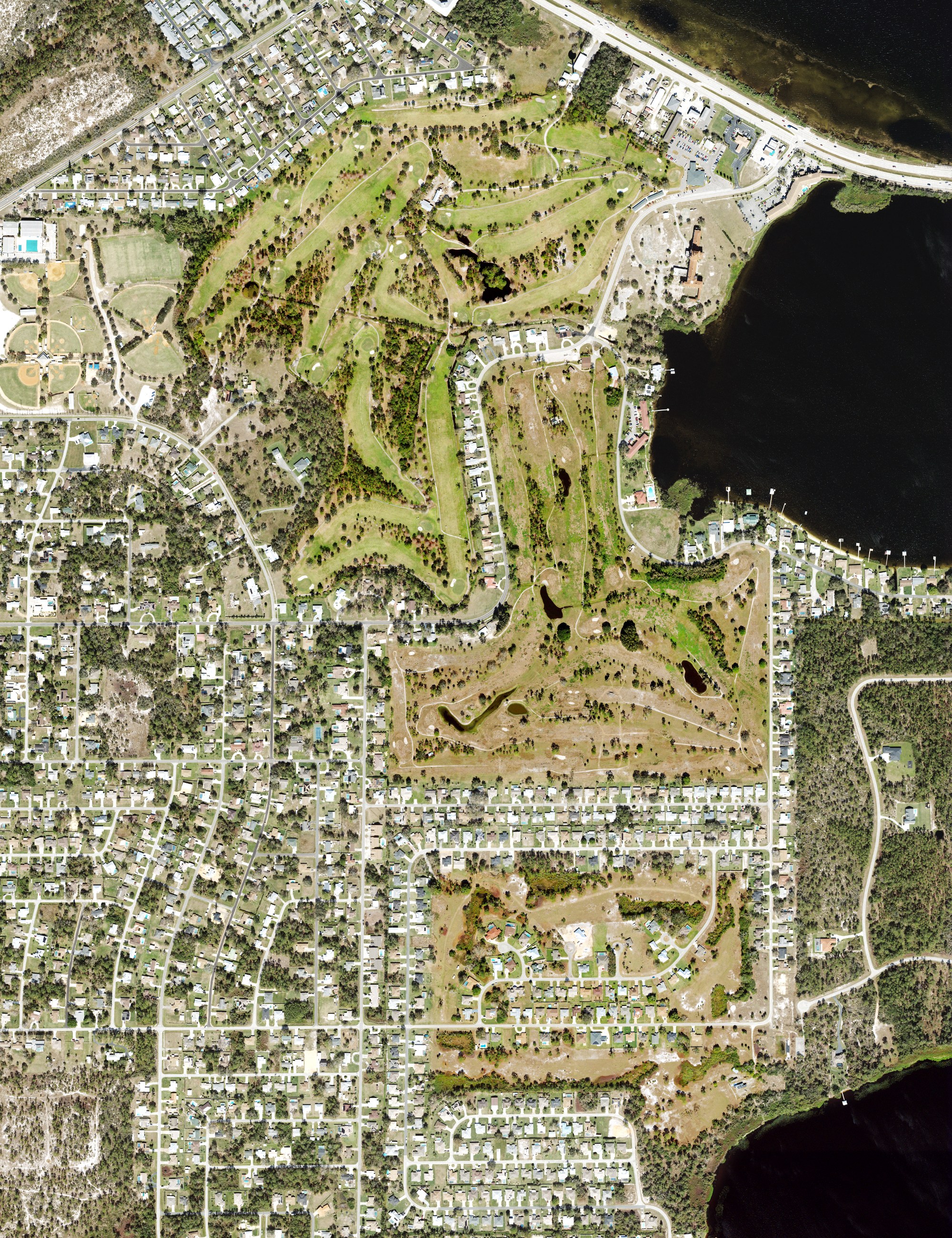 Aerial view of Sebring Municipal Golf Course, FL