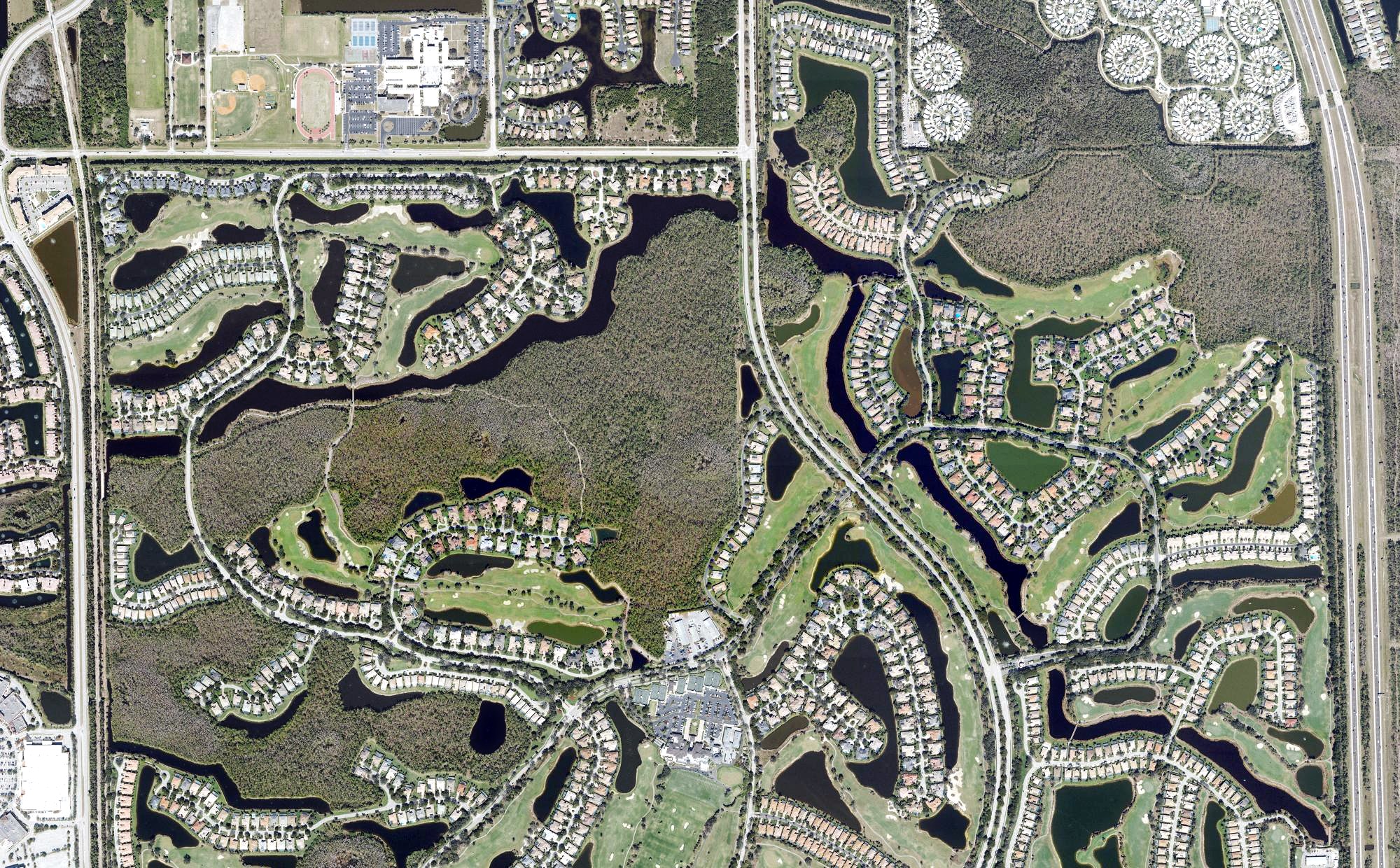 Aerial view of Shadow Wood Country Club - North Course, FL