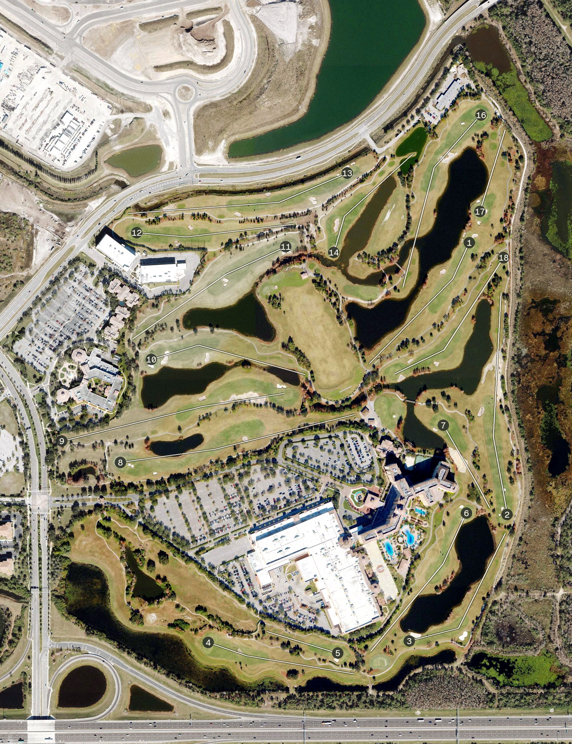 Aerial view of Shingle Creek Golf Club, FL