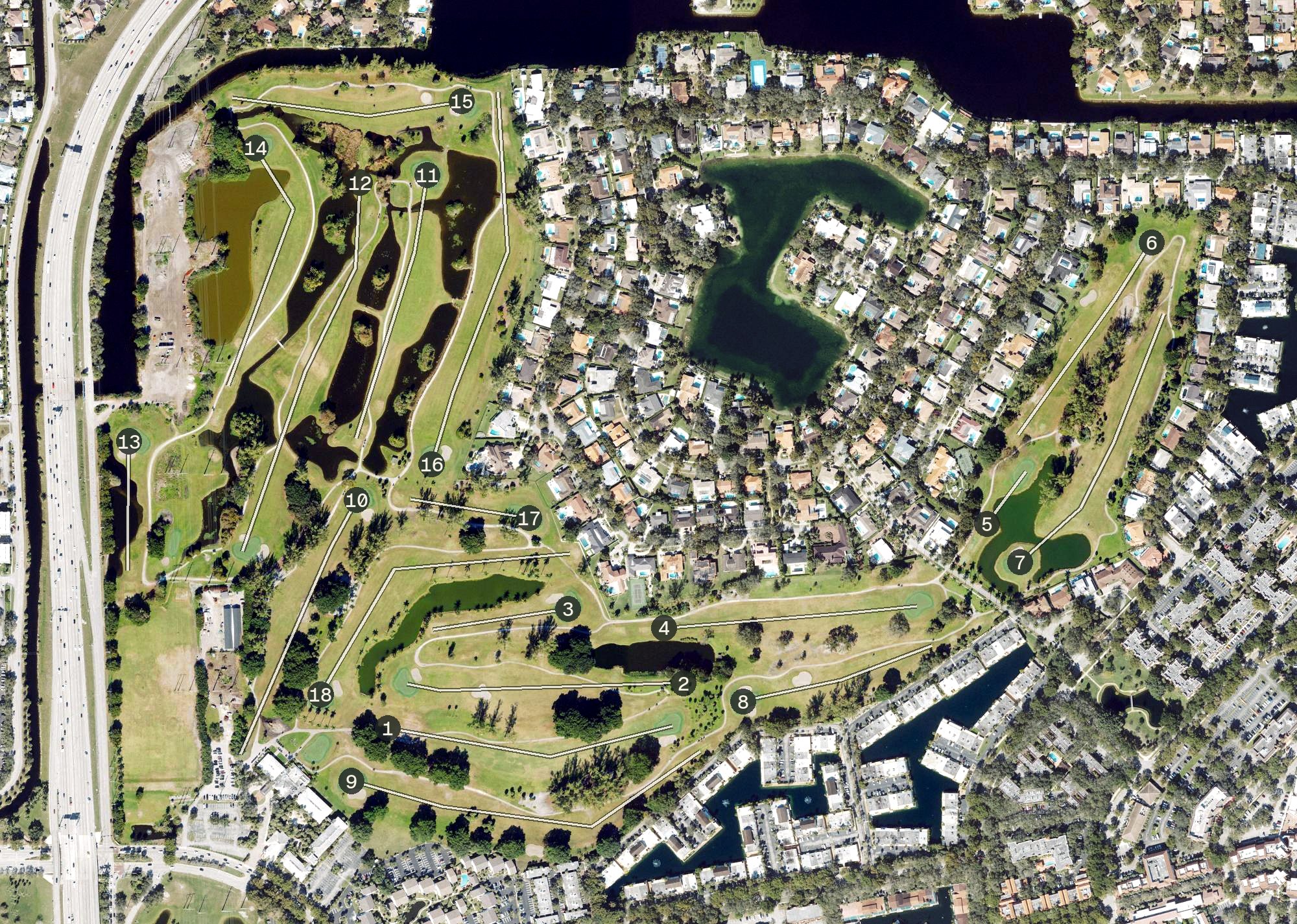 Aerial view of Shula's Golf Club, FL