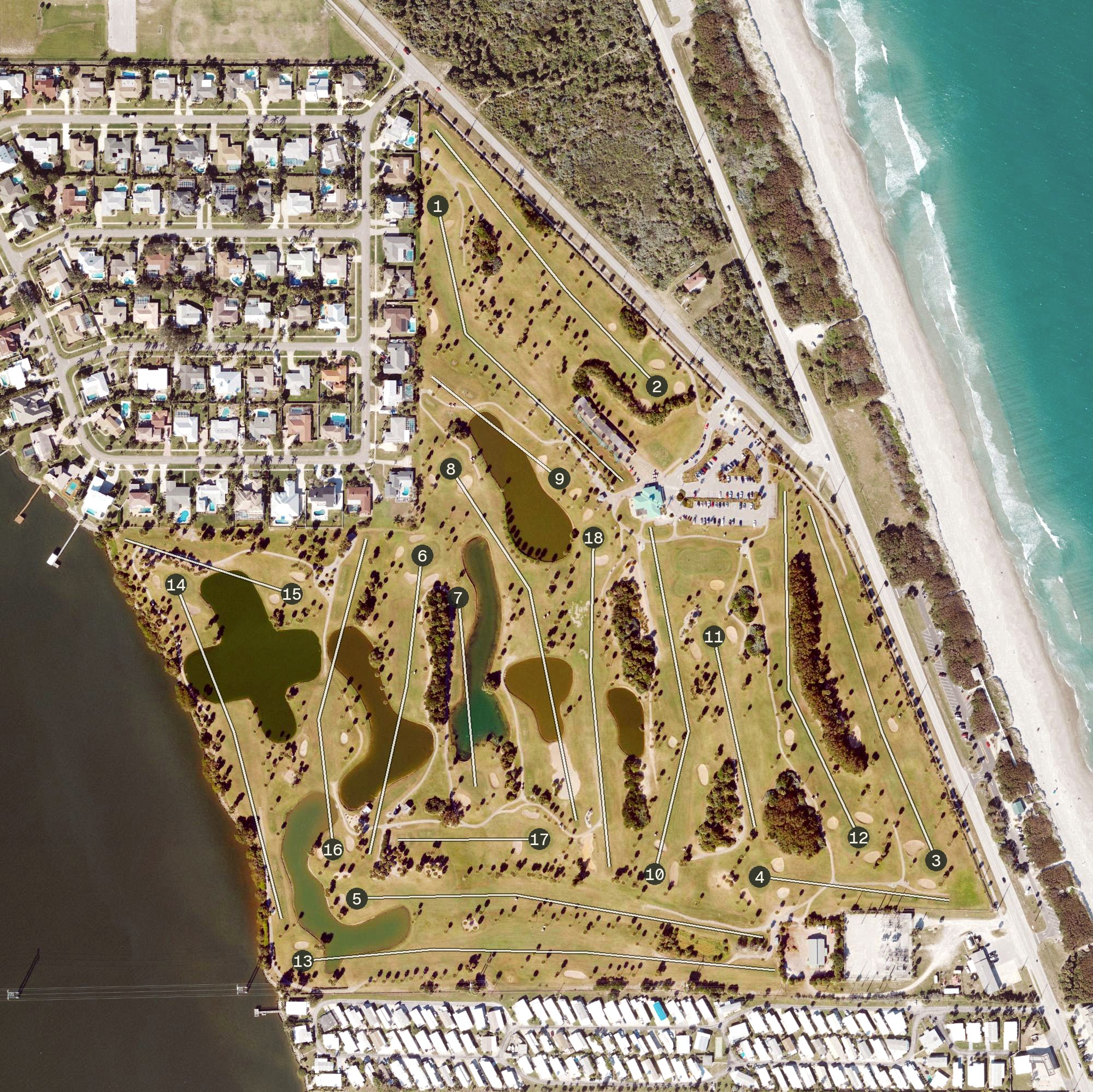 Aerial view of Spessard Holland Golf Course, FL