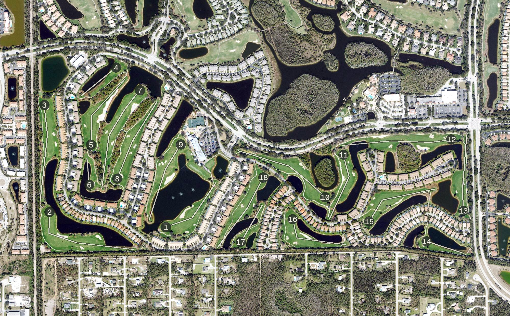 Aerial view of Spring Run Golf Club, FL