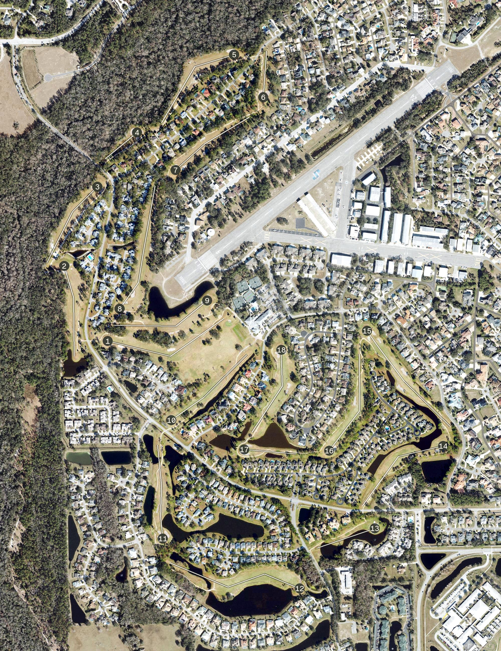 Aerial view of Spruce Creek Country Club, FL