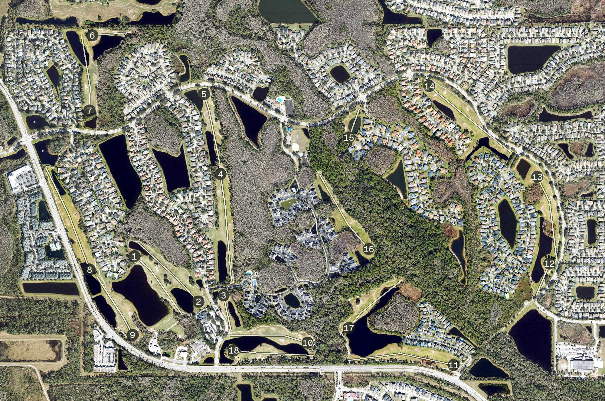 Aerial view of Stoneybrook Golf Course, FL