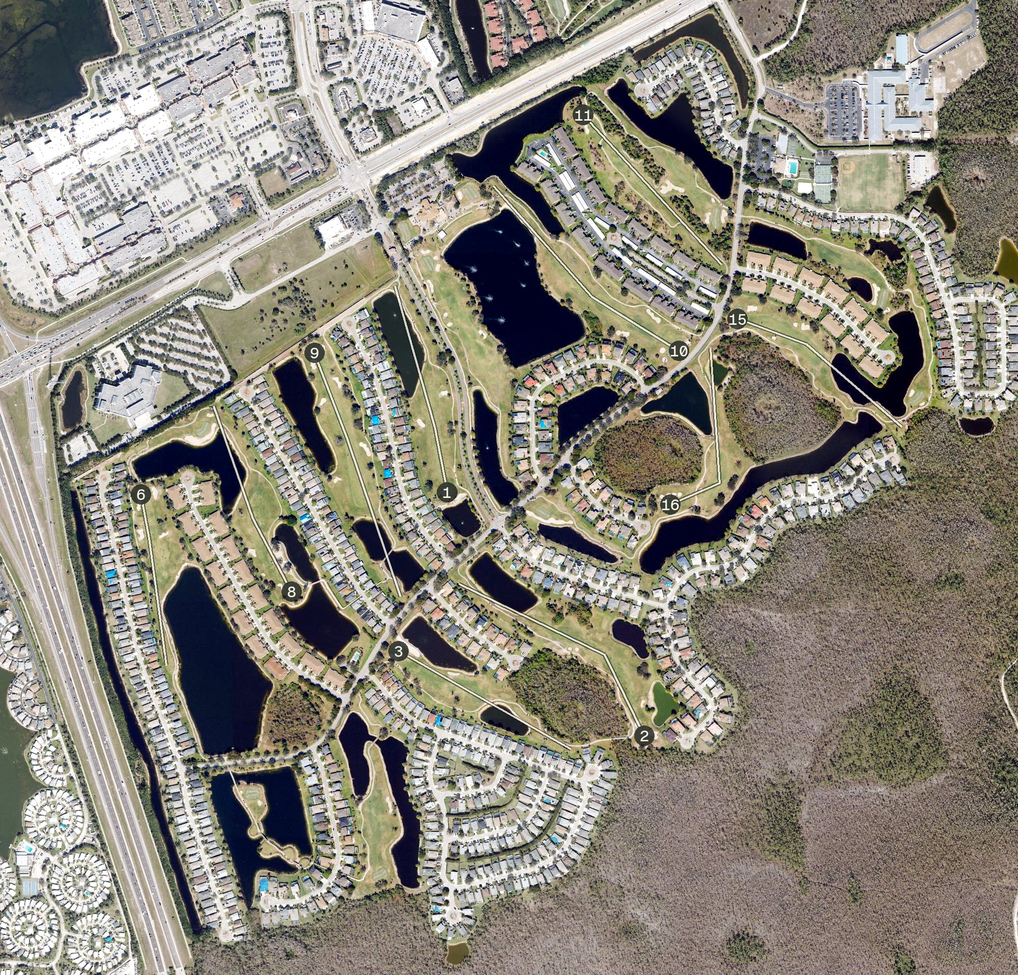 Aerial view of Stoneybrook Golf Course, FL