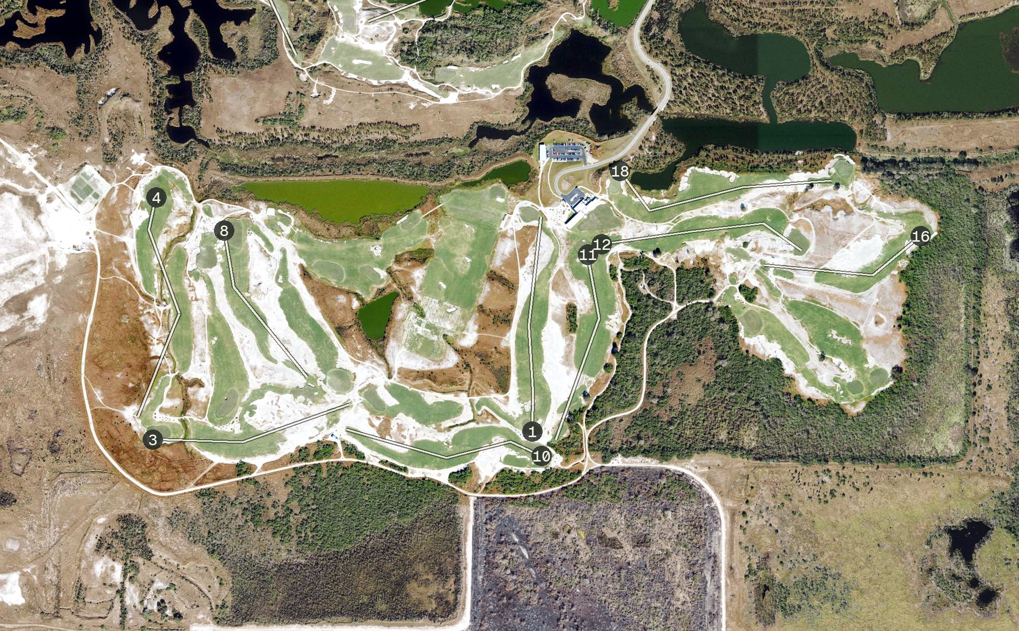 Aerial view of Streamsong Resort - Black Course, FL