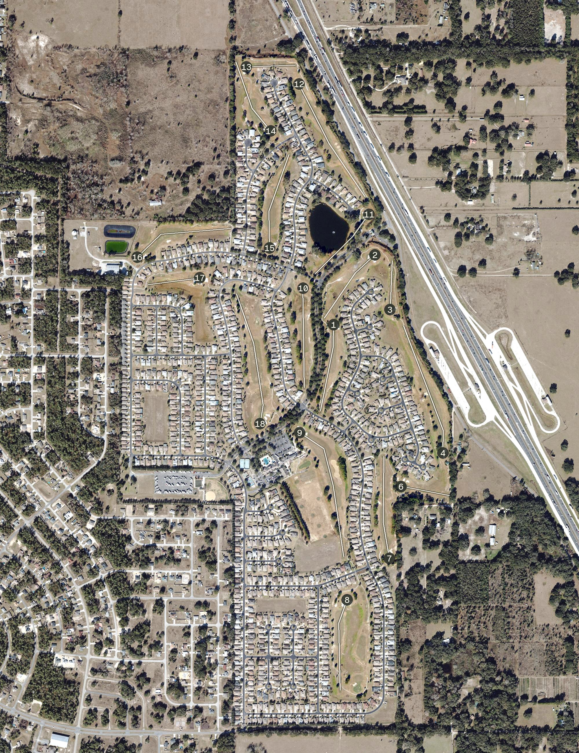 Aerial view of SummerGlen Golf Club, FL