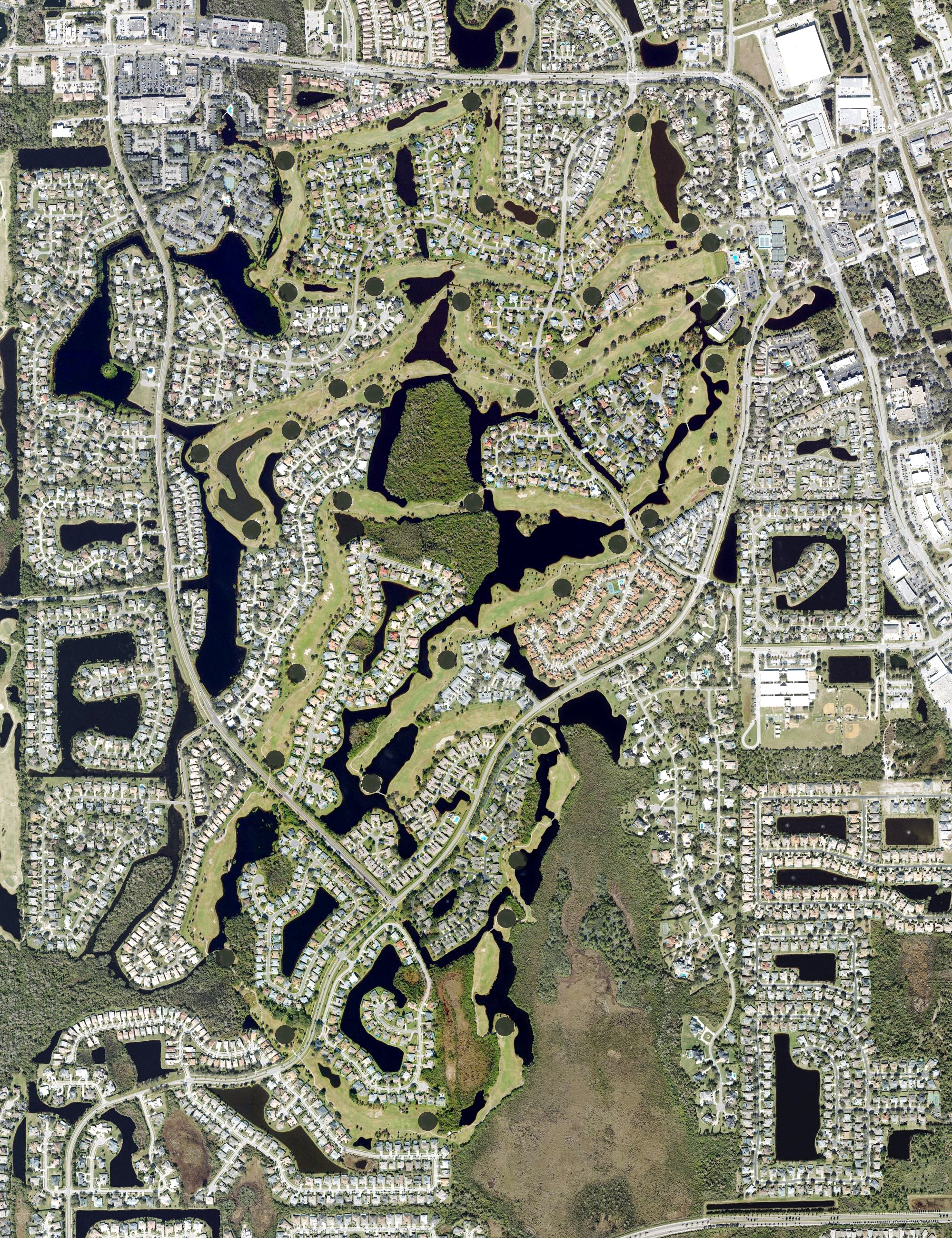 Aerial view of Suntree Country Club, FL