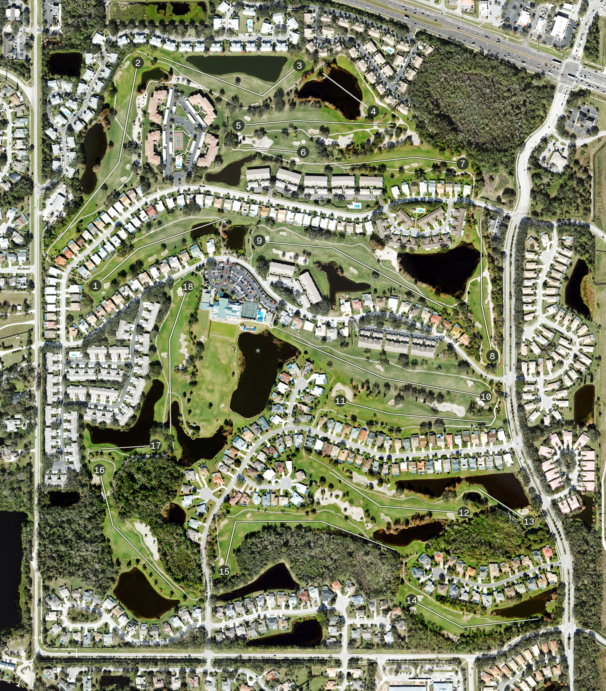 Aerial view of Tara Golf & Country Club, FL
