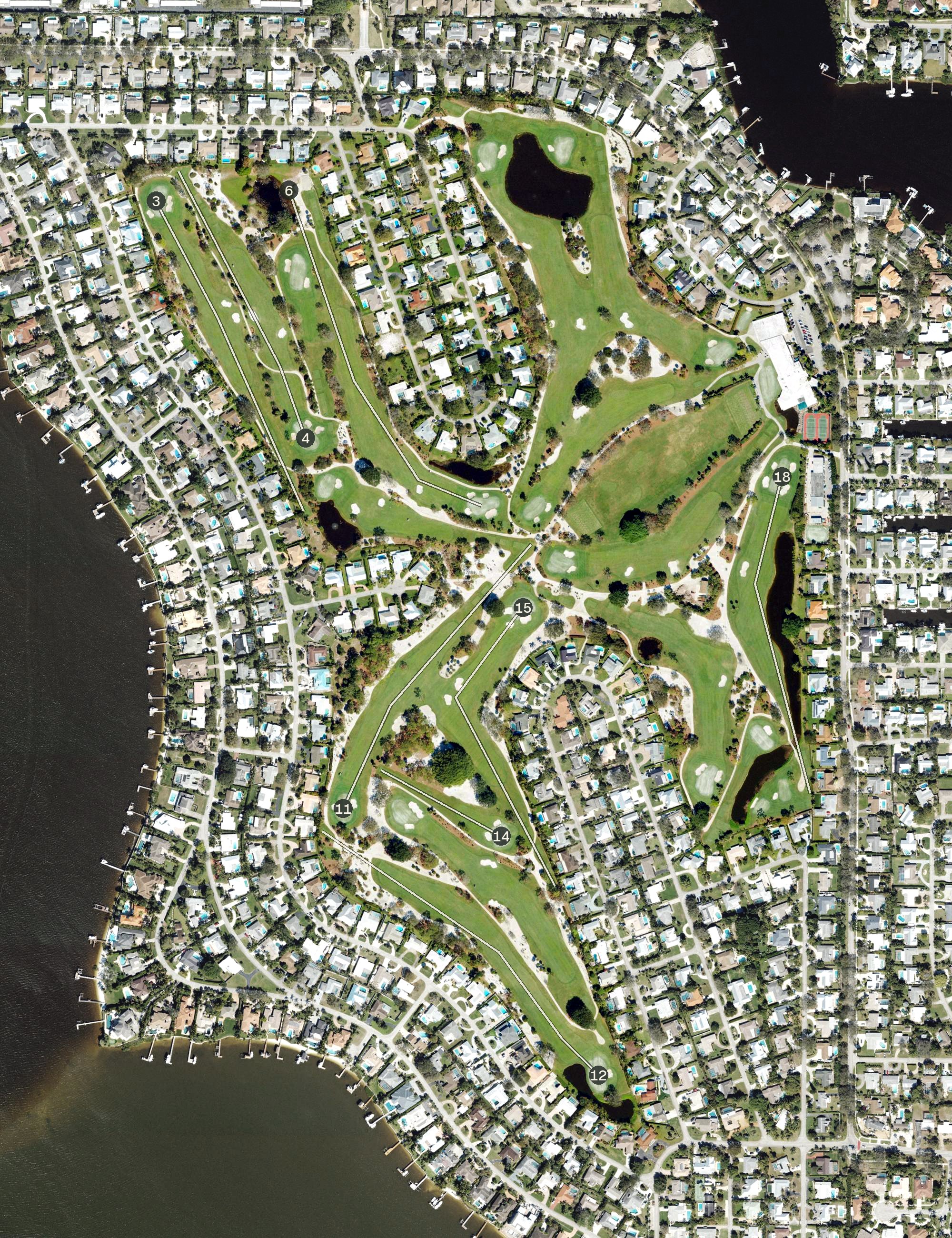 Aerial view of Tequesta Country Club, FL