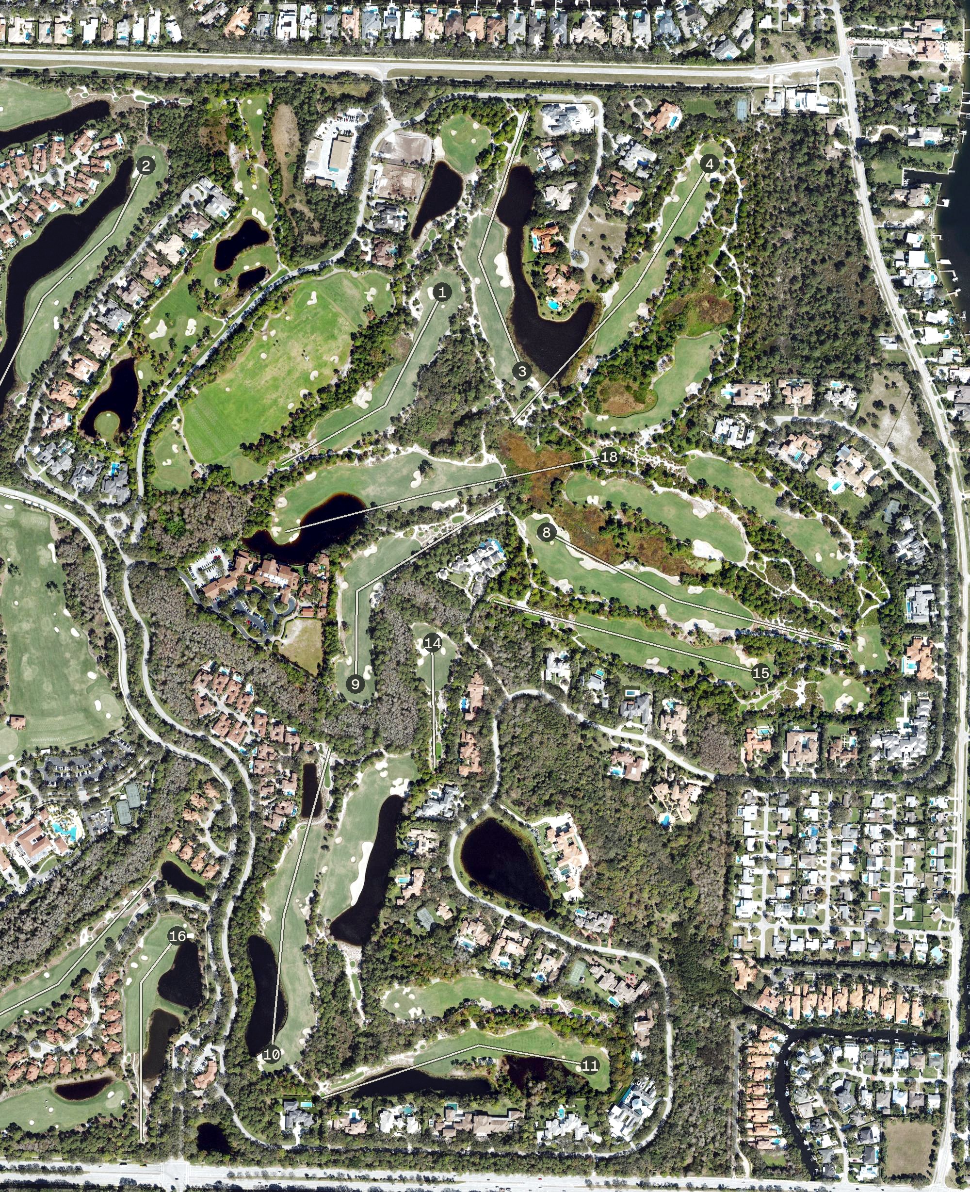 Aerial view of The Bears Club, FL