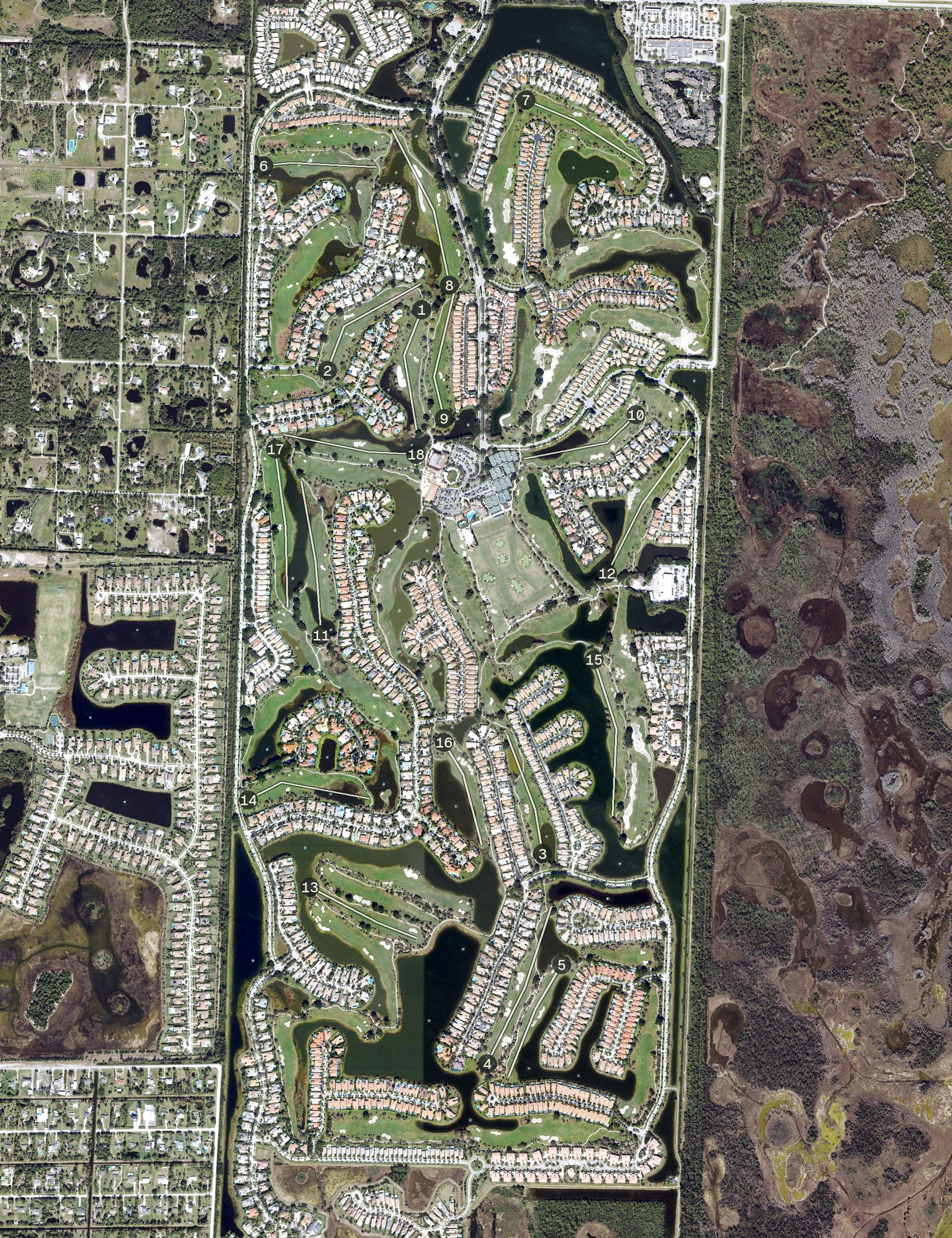 Aerial view of The Club at Ibis, FL